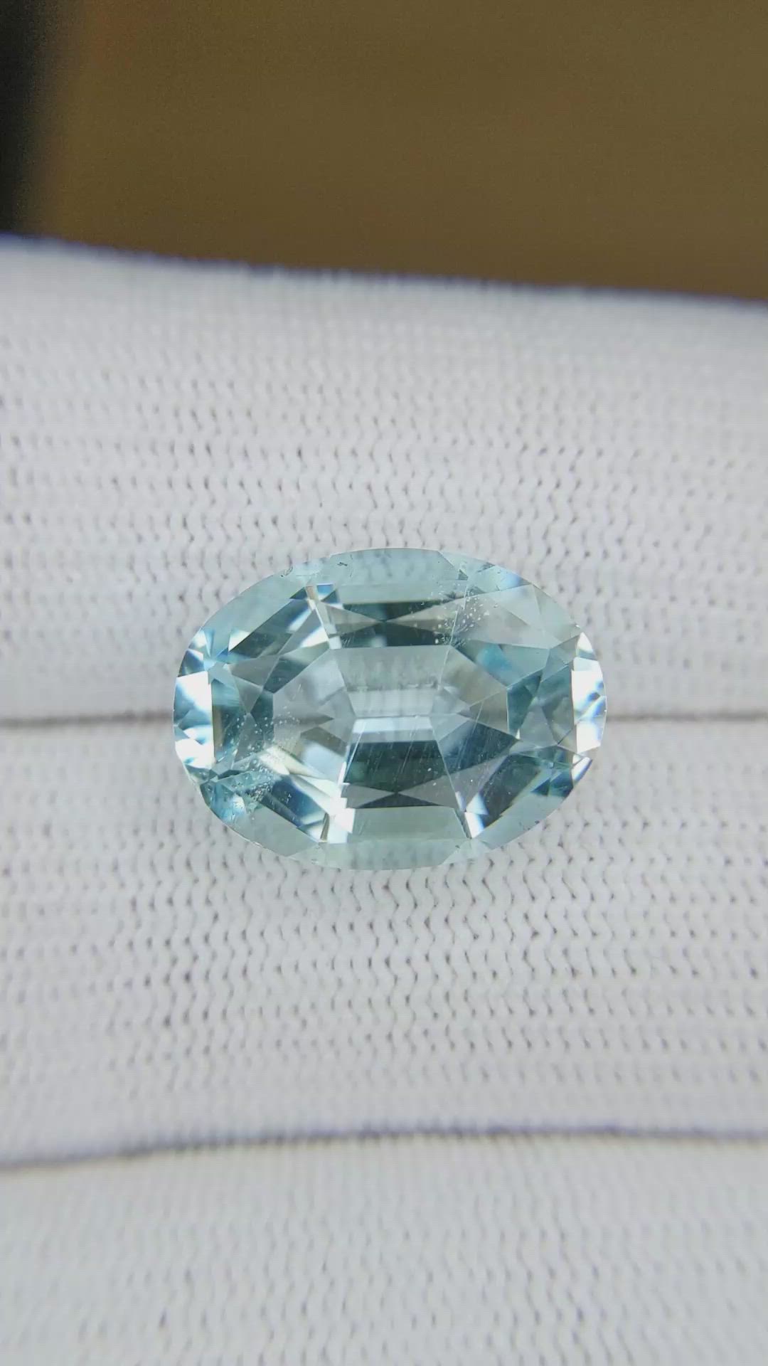 8.91 Ct. Blue Aquamarine from Brazil Size Video