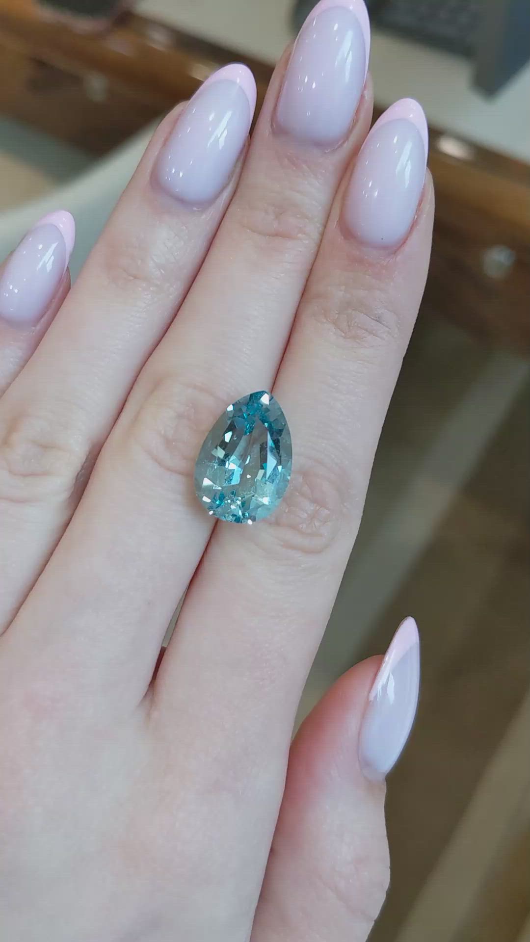 9.45 Ct. Blue Aquamarine from Brazil Size Video