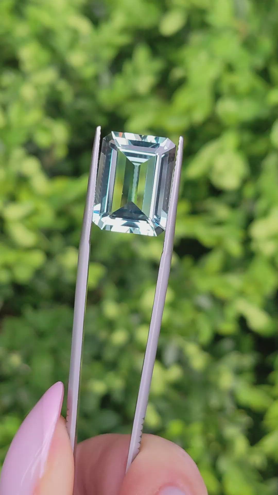 10.09 Ct. Greenish Blue Aquamarine from Brazil Size Video