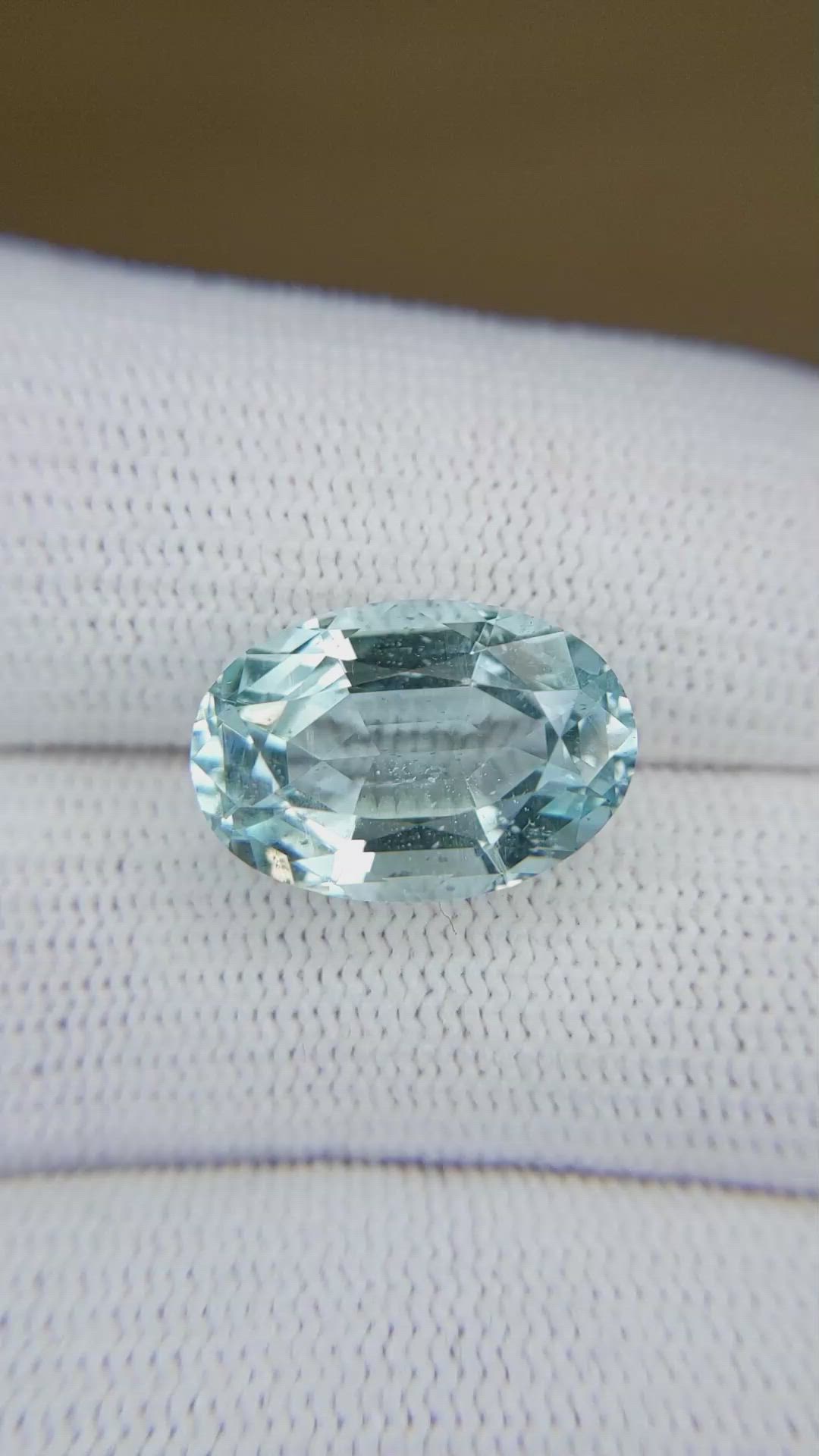 7.74 Ct. Blue Aquamarine from Brazil Size Video