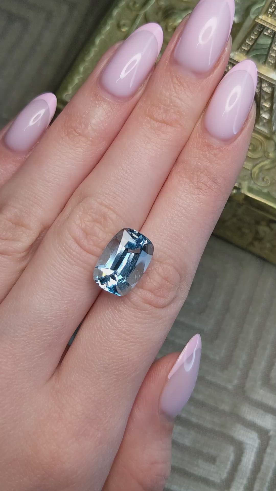 8.10 Ct. Blue Aquamarine from Brazil Size Video