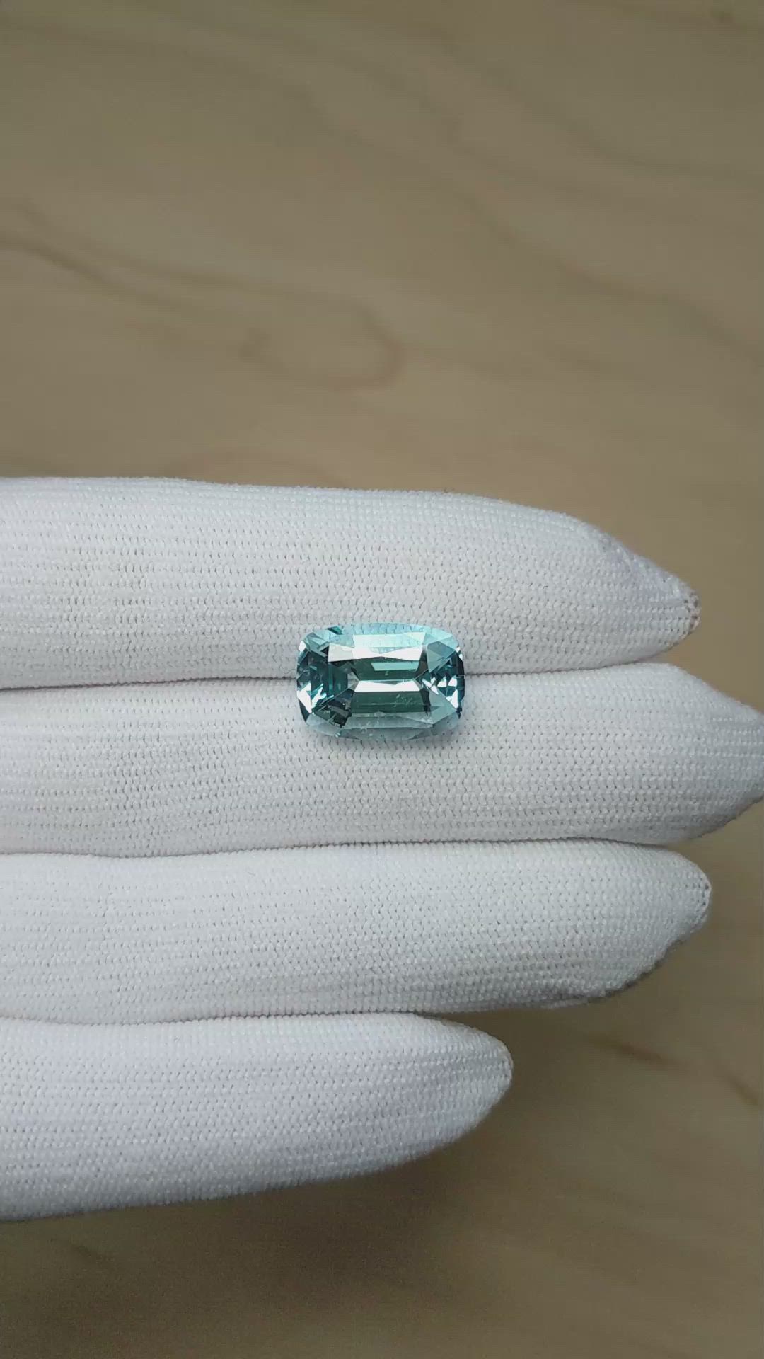 8.10 Ct. Blue Aquamarine from Brazil Size Video