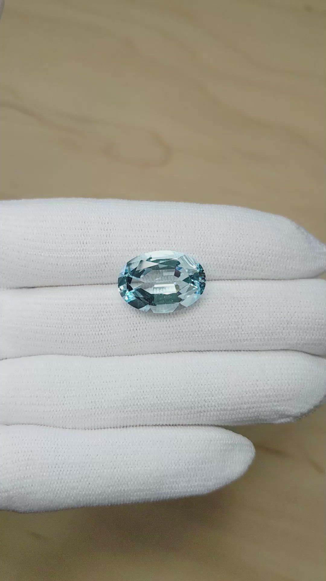 11.26 Ct. Blue Aquamarine from Brazil Size Video