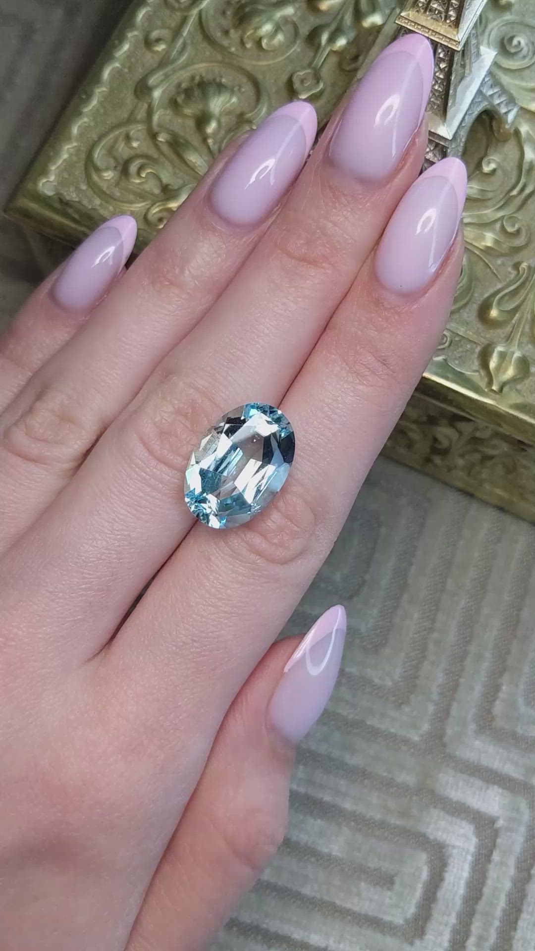 11.26 Ct. Blue Aquamarine from Brazil Size Video