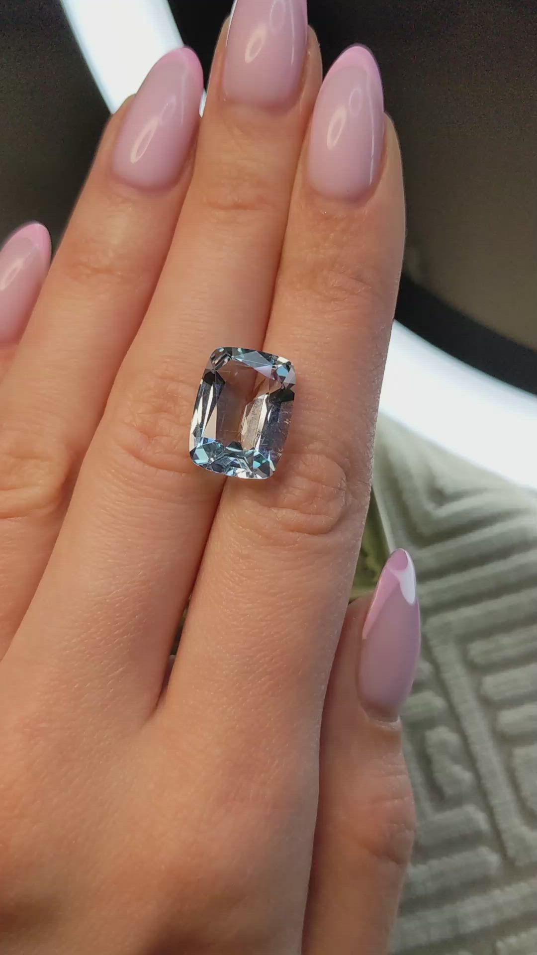 8.79 Ct. Blue Aquamarine from Brazil Size Video