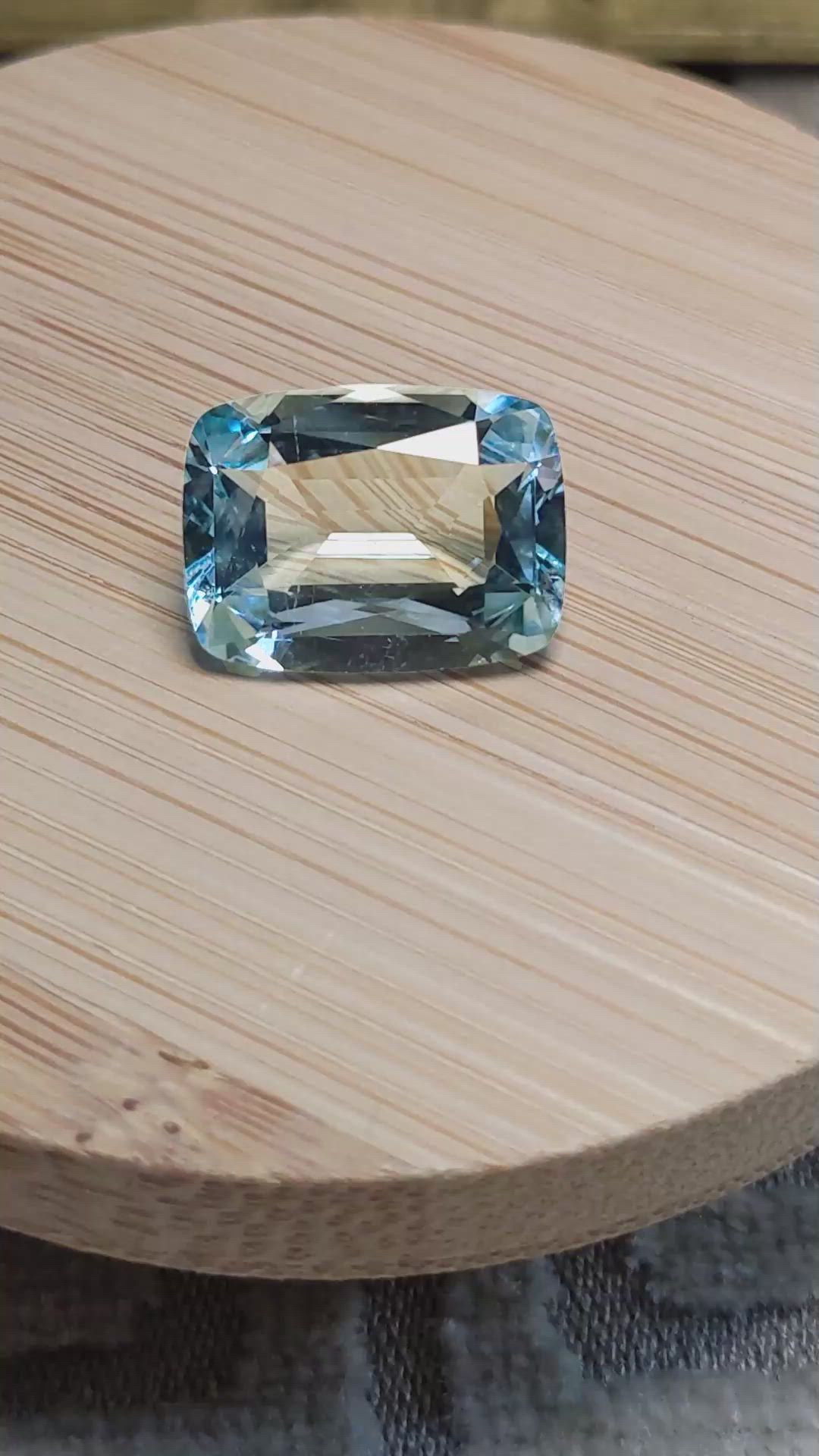 8.79 Ct. Blue Aquamarine from Brazil Size Video