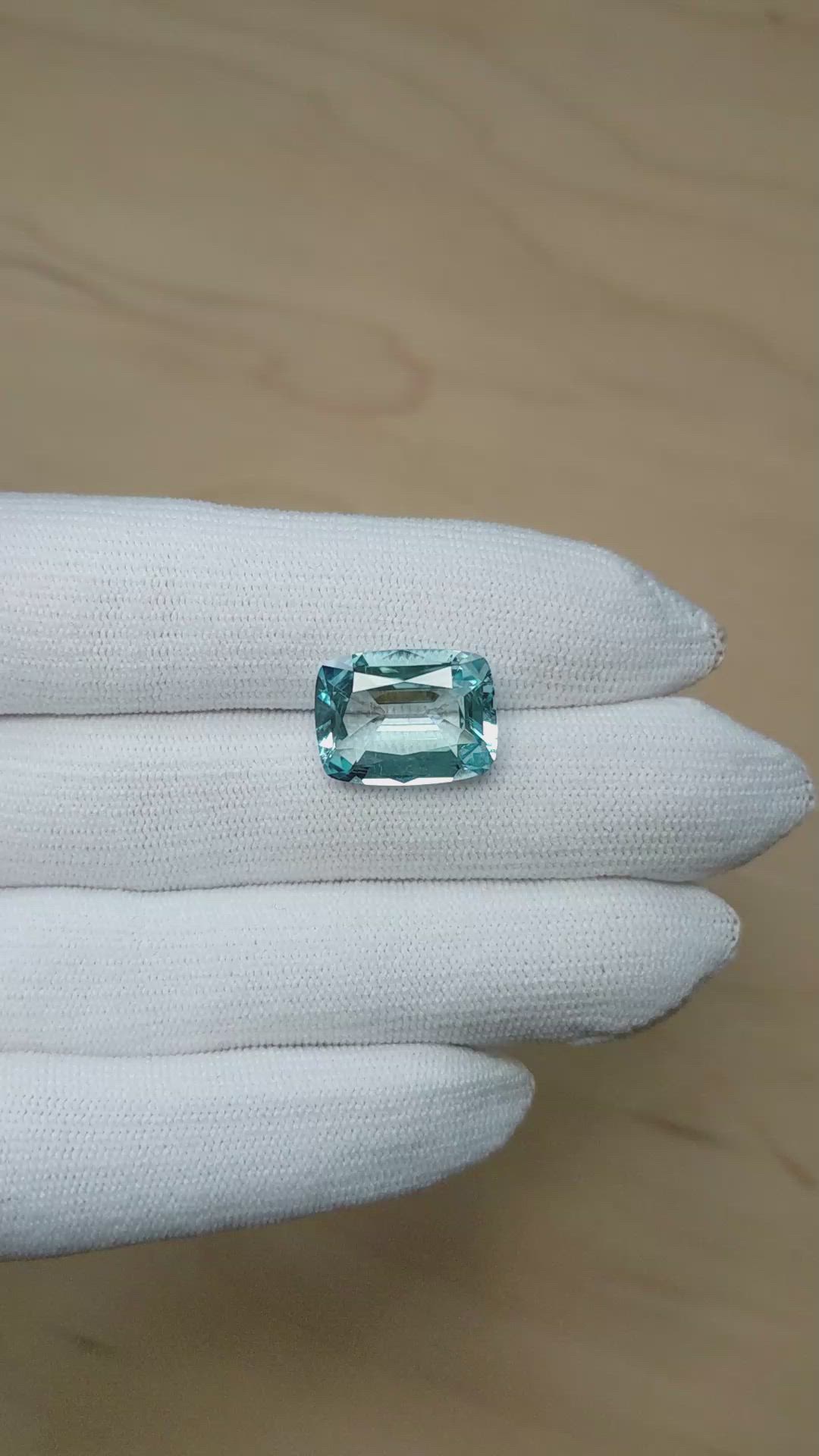 8.79 Ct. Blue Aquamarine from Brazil Size Video
