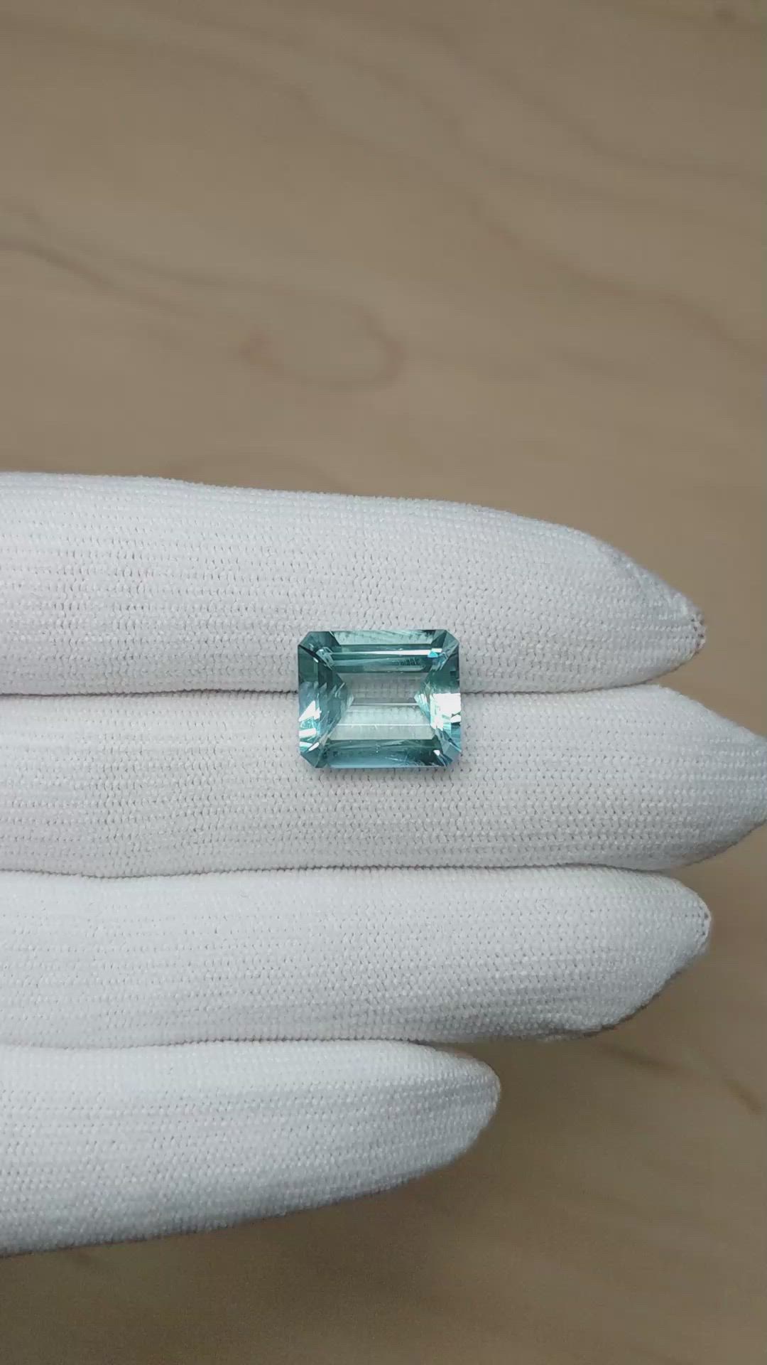 7.87 Ct. Blue Aquamarine from Brazil Size Video