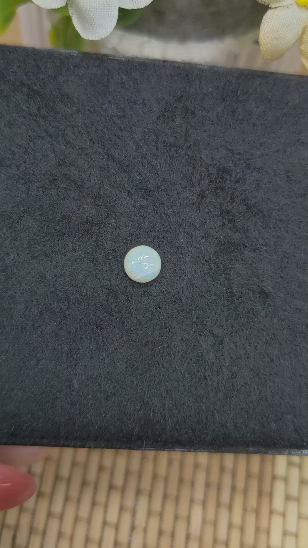 0.64 Ct. Multi Color Cabochon White Opal from Brazil Size Video