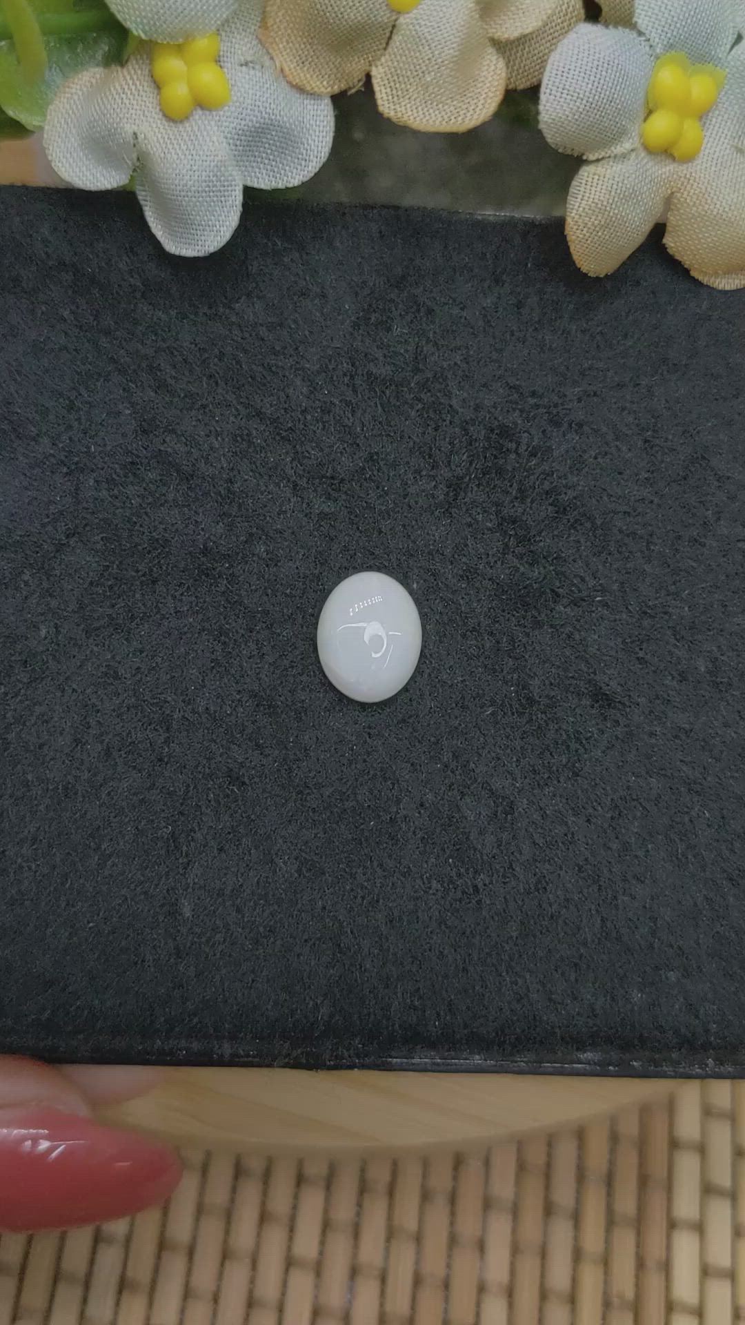 1.80 Ct. White Cabochon White Opal from Brazil Size Video