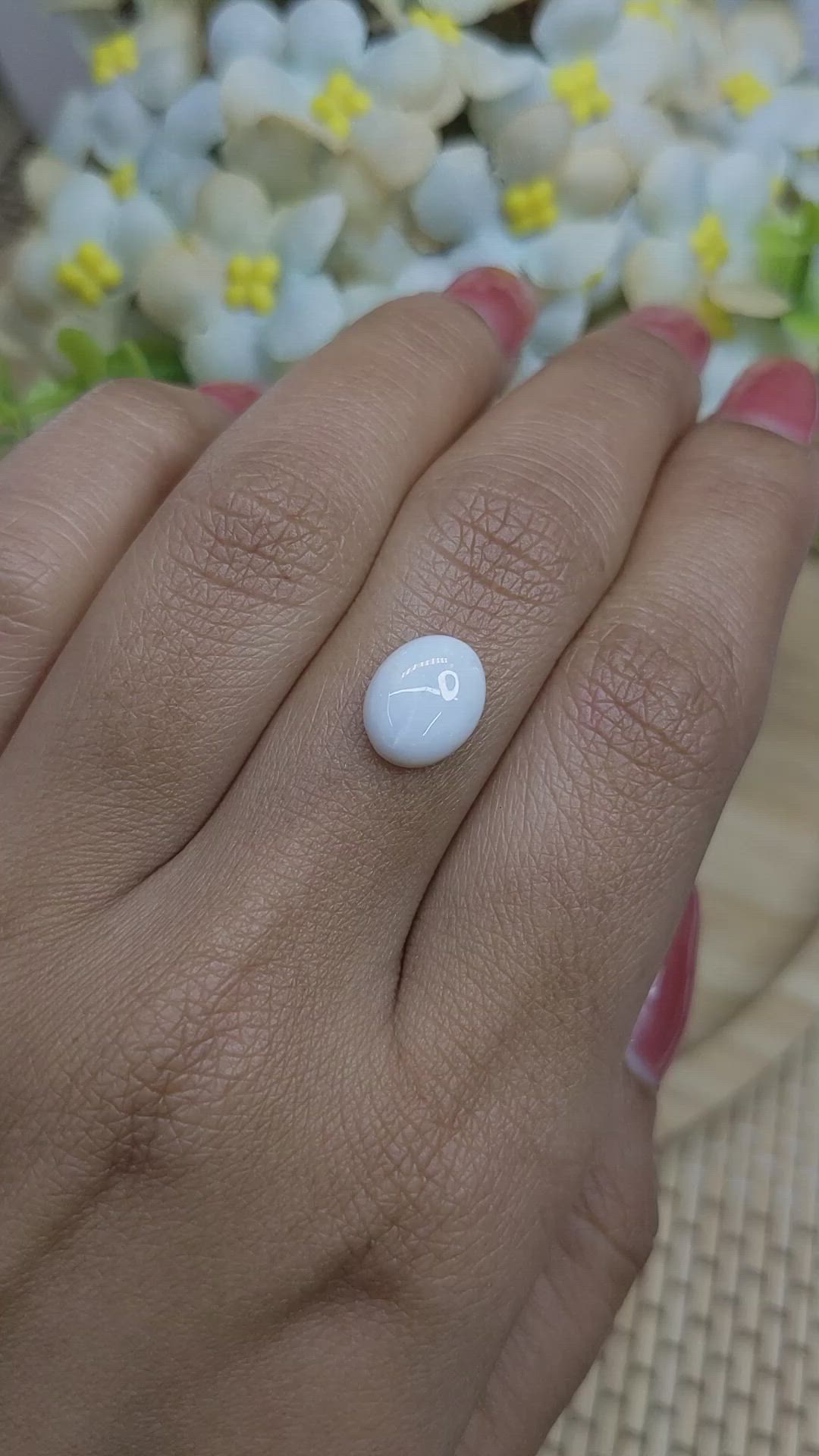 1.80 Ct. White Cabochon White Opal from Brazil Size Video