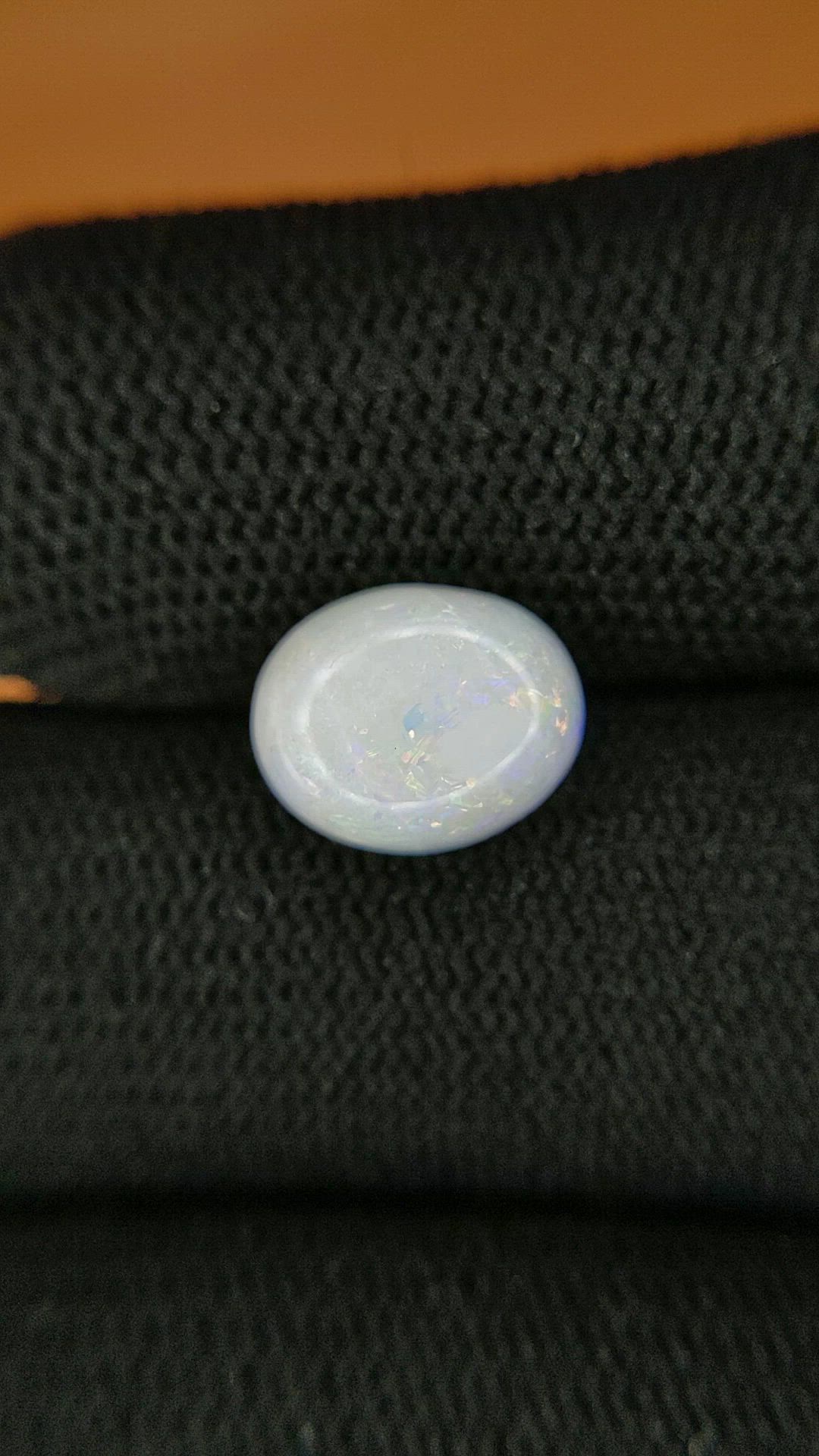2.08 Ct. Multi Color Cabochon White Opal from Brazil Size Video