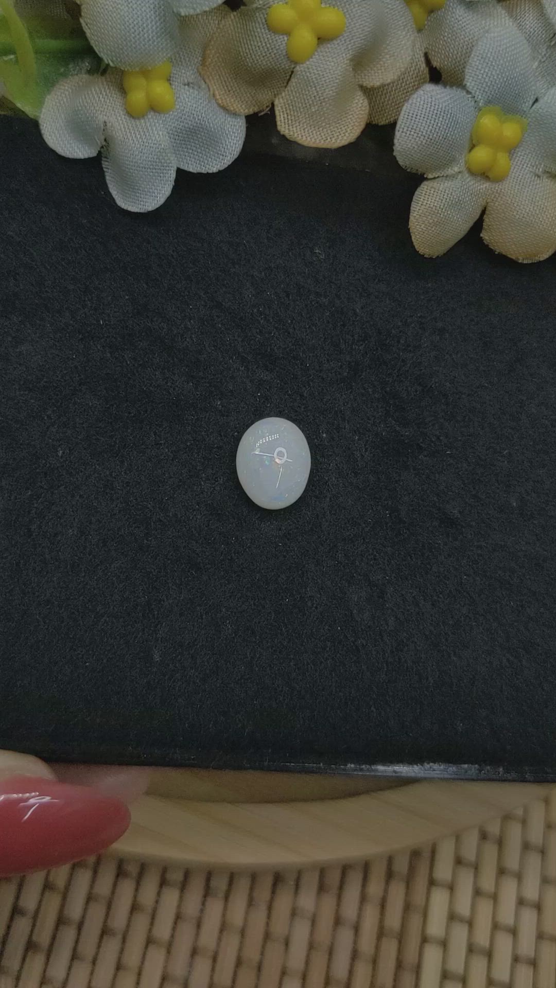 2.08 Ct. Multi Color Cabochon White Opal from Brazil Size Video
