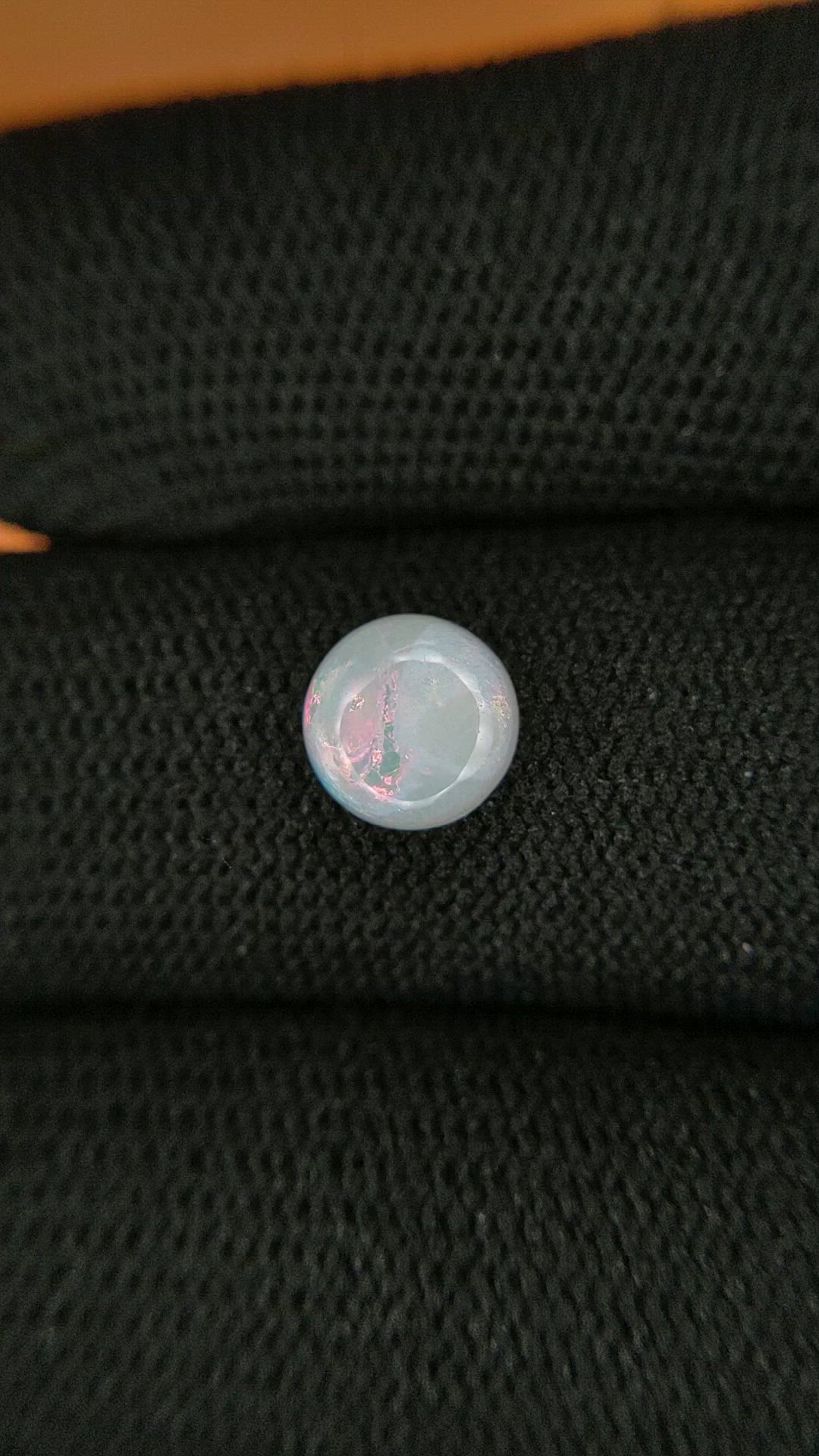 0.83 Ct. Multi Color Cabochon White Opal from Brazil Size Video