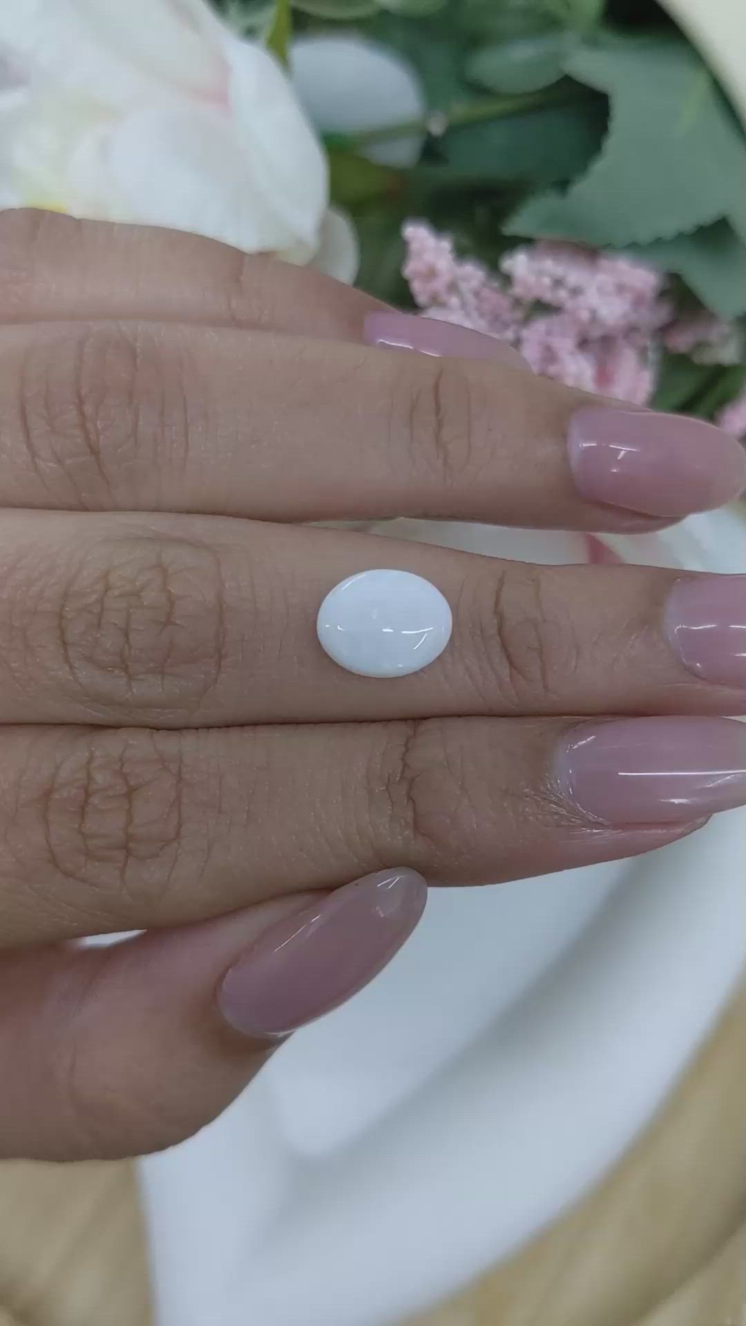1.20 Ct. Multi Color Cabochon White Opal from Brazil Size Video