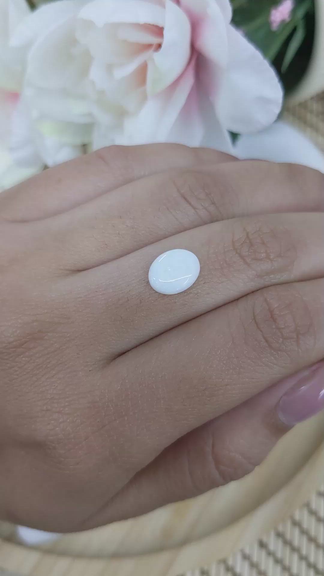 1.20 Ct. Multi Color Cabochon White Opal from Brazil Size Video