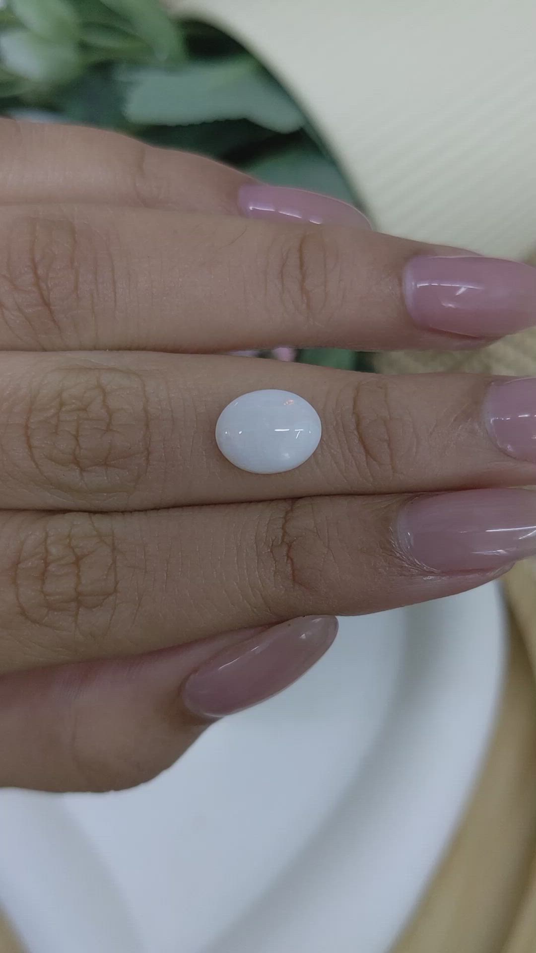 1.53 Ct. Multi Color Cabochon White Opal from Brazil Size Video
