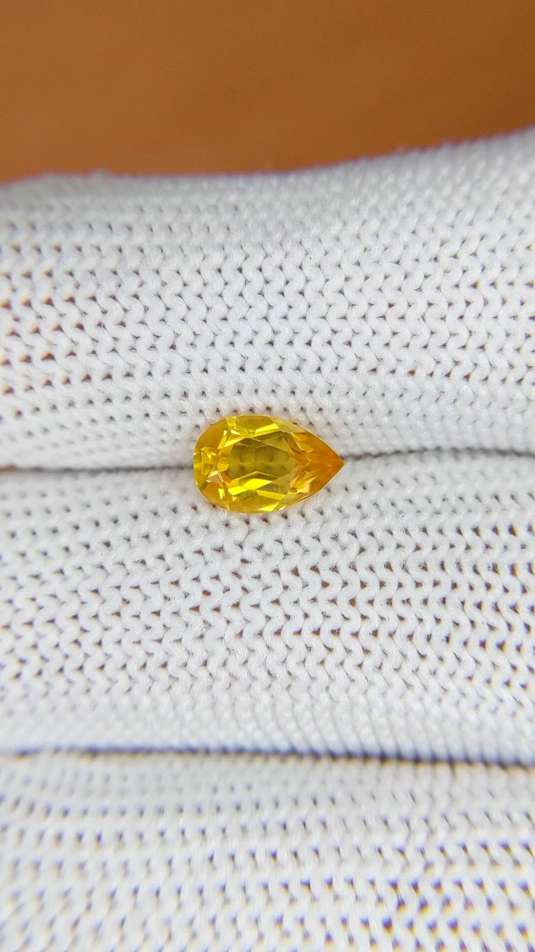 1.10 Ct. Orangish Yellow Citrine from Ceylon (Sri Lanka) Size Video