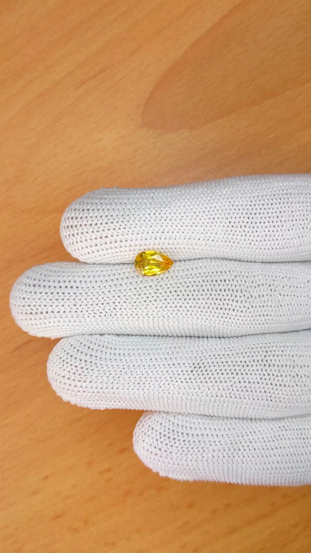 1.10 Ct. Orangish Yellow Citrine from Ceylon (Sri Lanka) Size Video