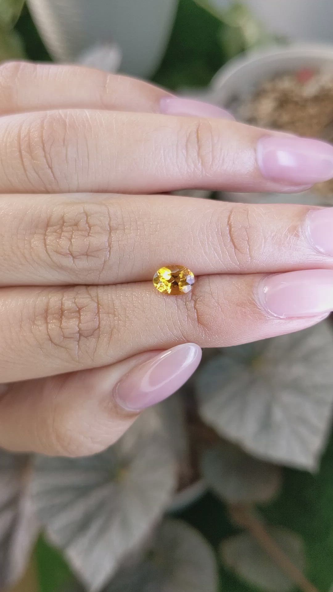 0.70 Ct. Orangish Yellow Madeira Citrine from Brazil Size Video