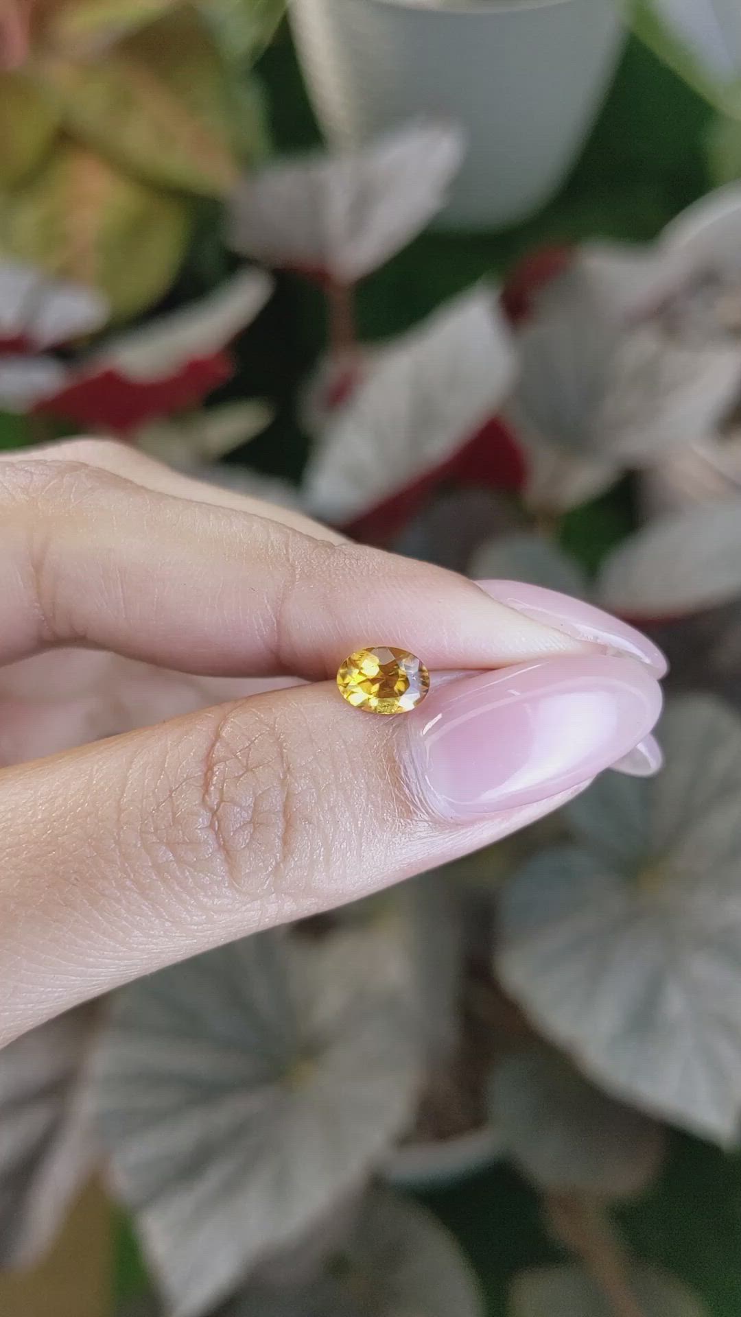 0.70 Ct. Orangish Yellow Madeira Citrine from Brazil Size Video