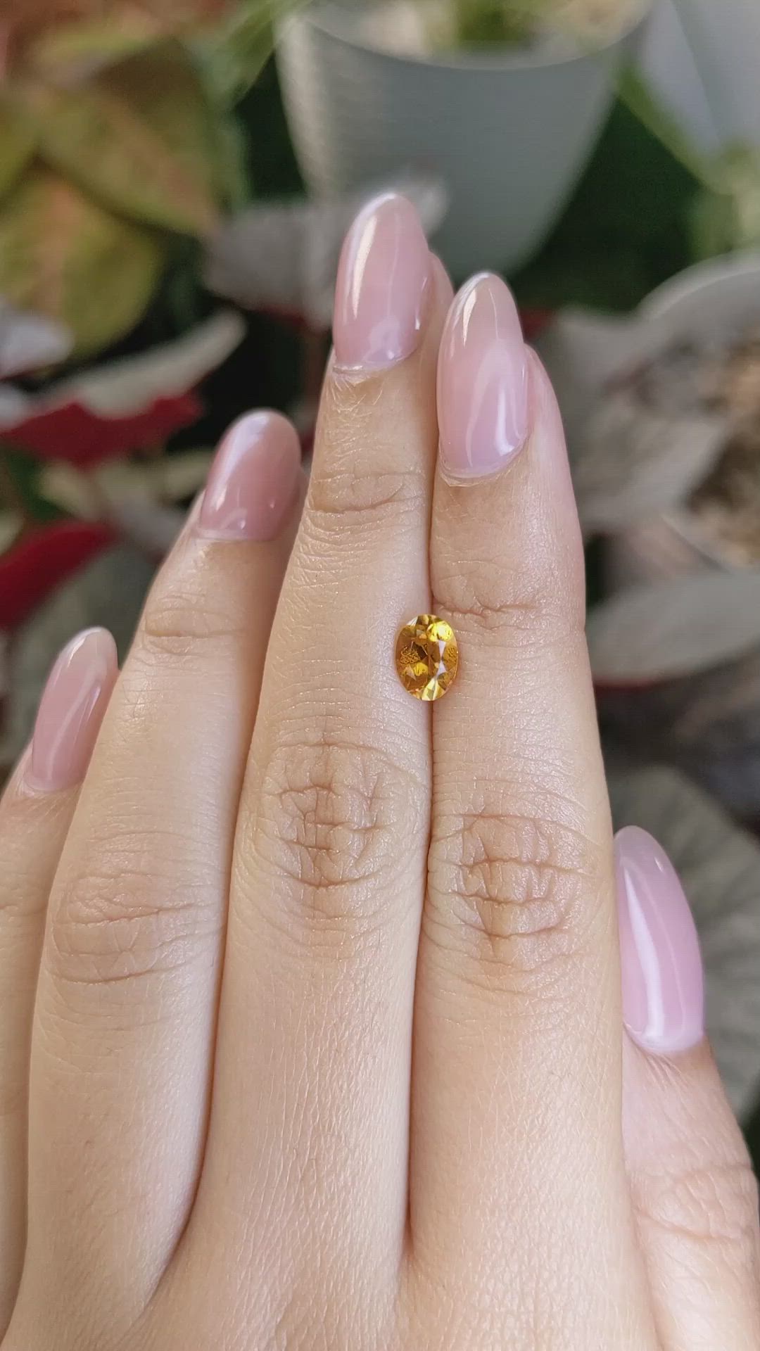 0.70 Ct. Orangish Yellow Madeira Citrine from Brazil Size Video
