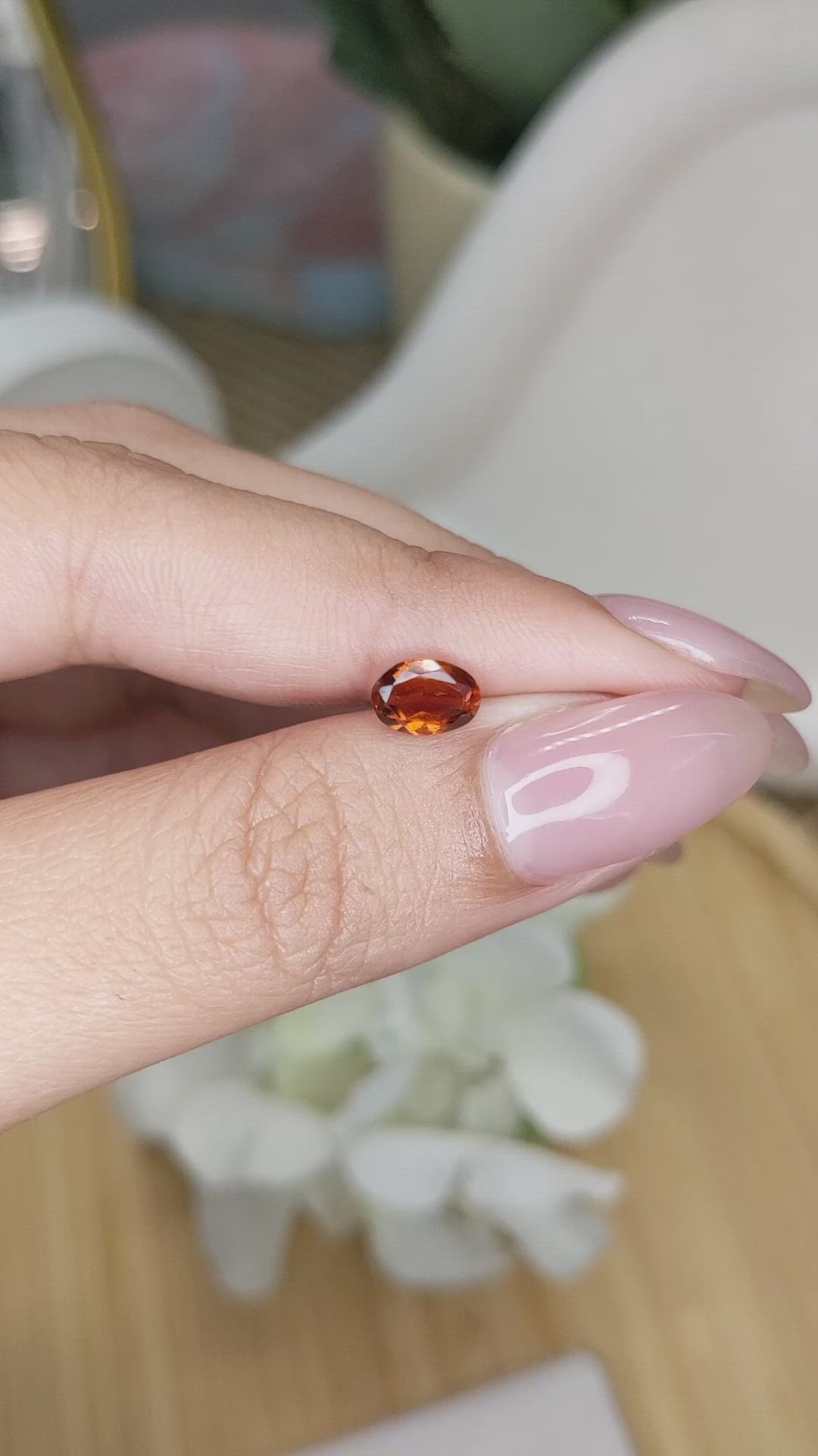0.69 Ct. Brownish Orange Madeira Citrine from Brazil Size Video