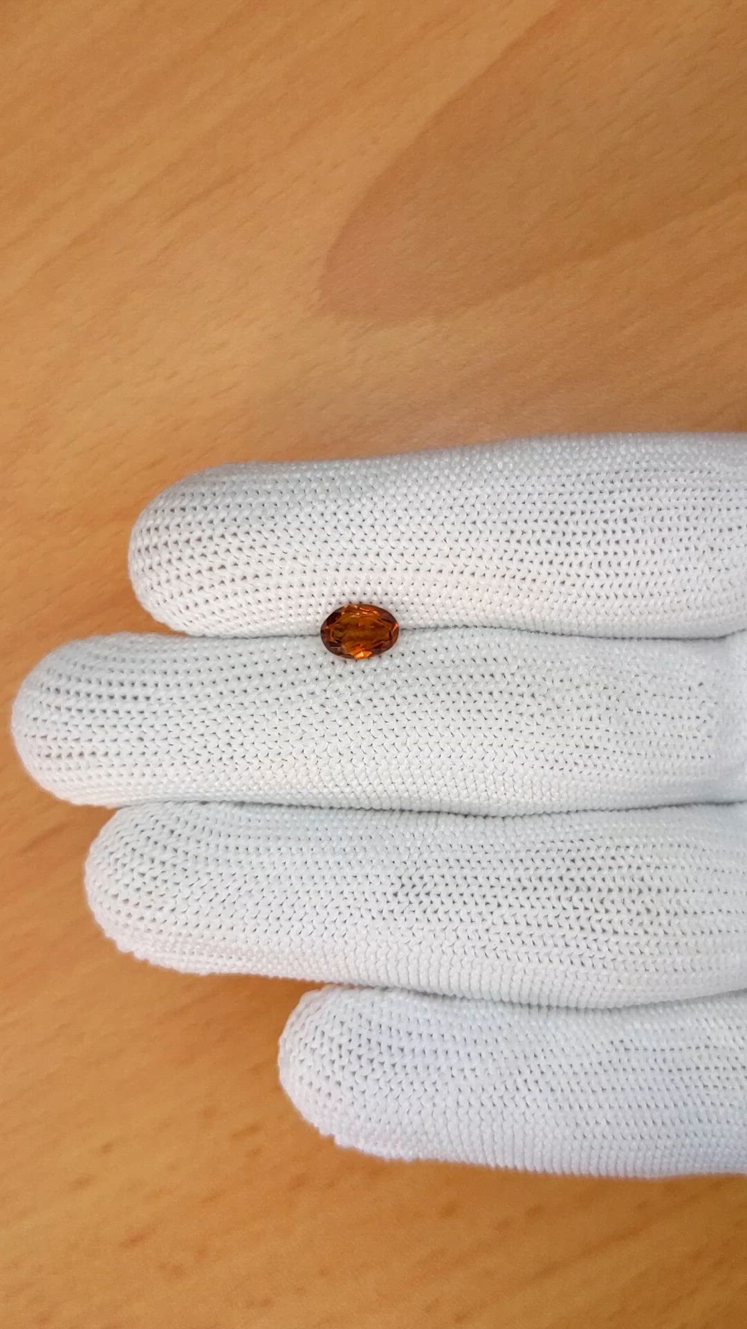 0.69 Ct. Brownish Orange Madeira Citrine from Brazil Size Video