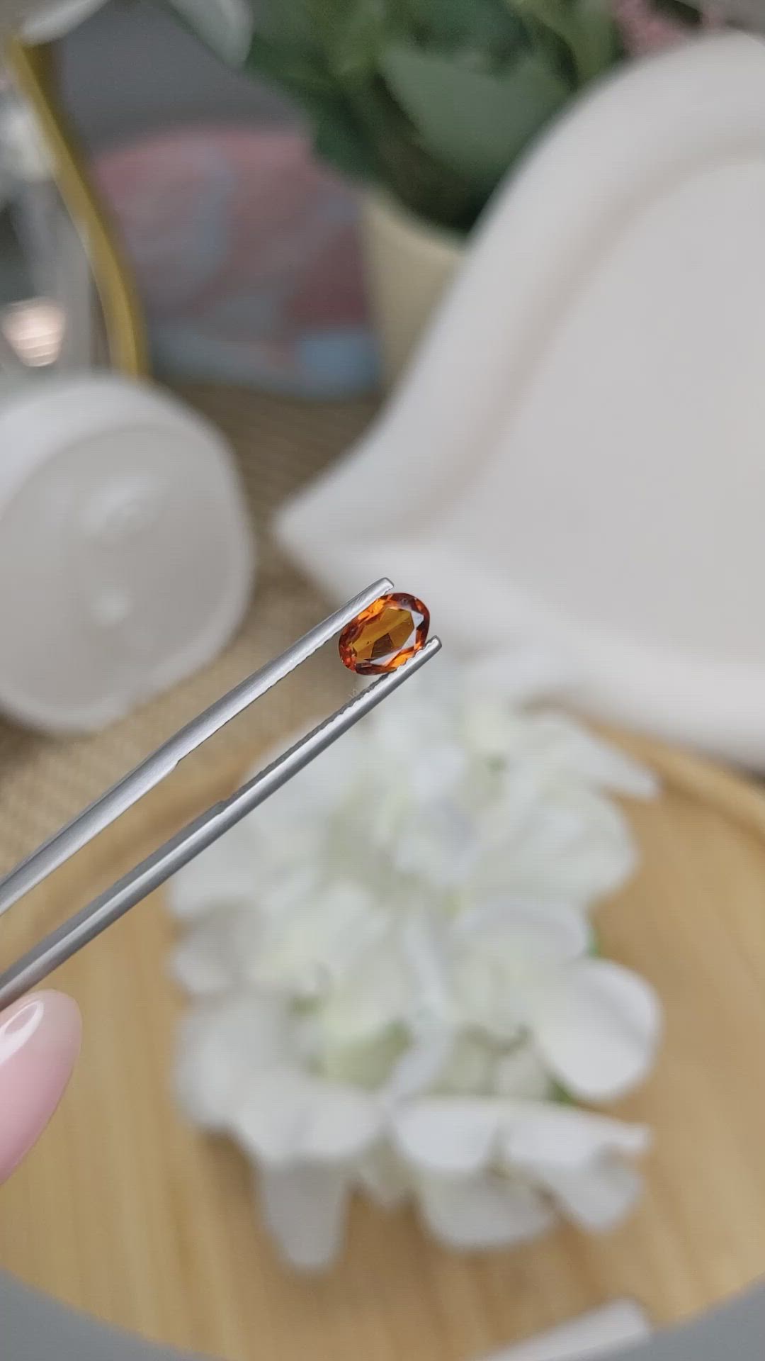 0.69 Ct. Brownish Orange Madeira Citrine from Brazil Size Video