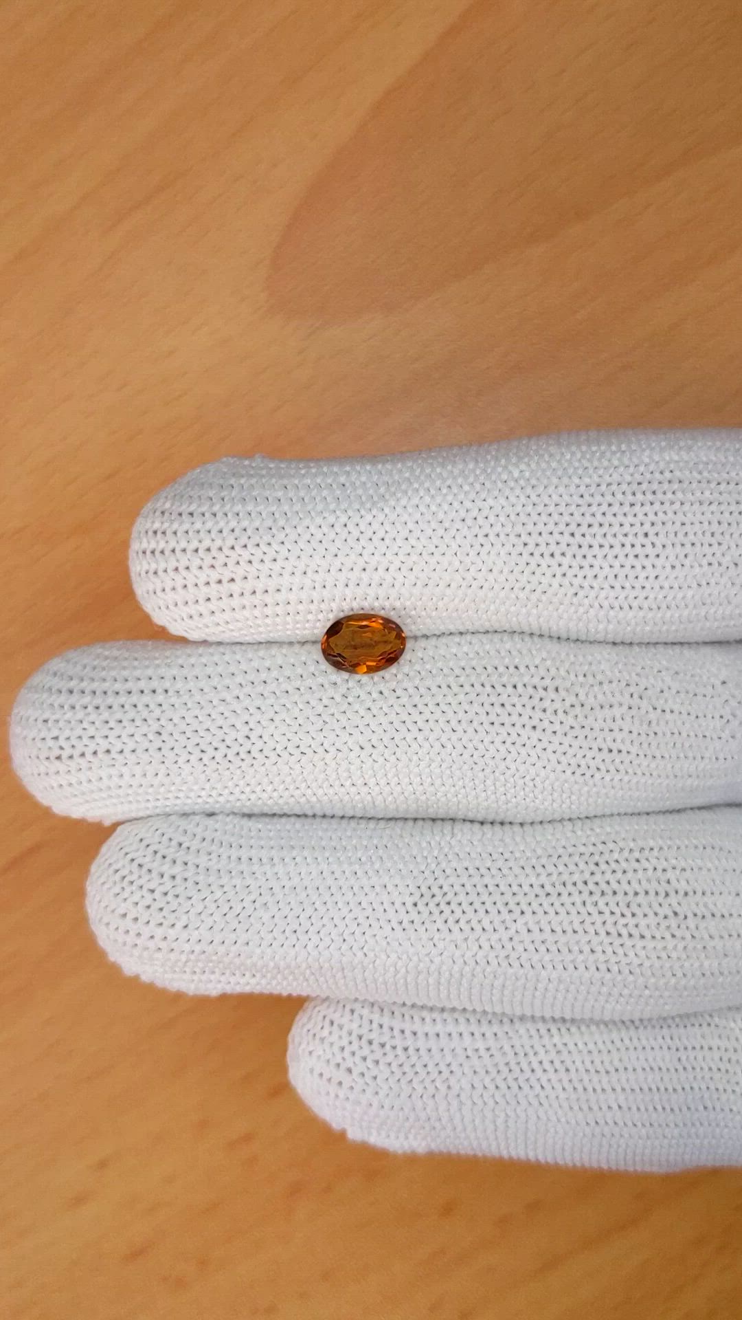 0.79 Ct. Brownish Orange Madeira Citrine from Brazil Size Video
