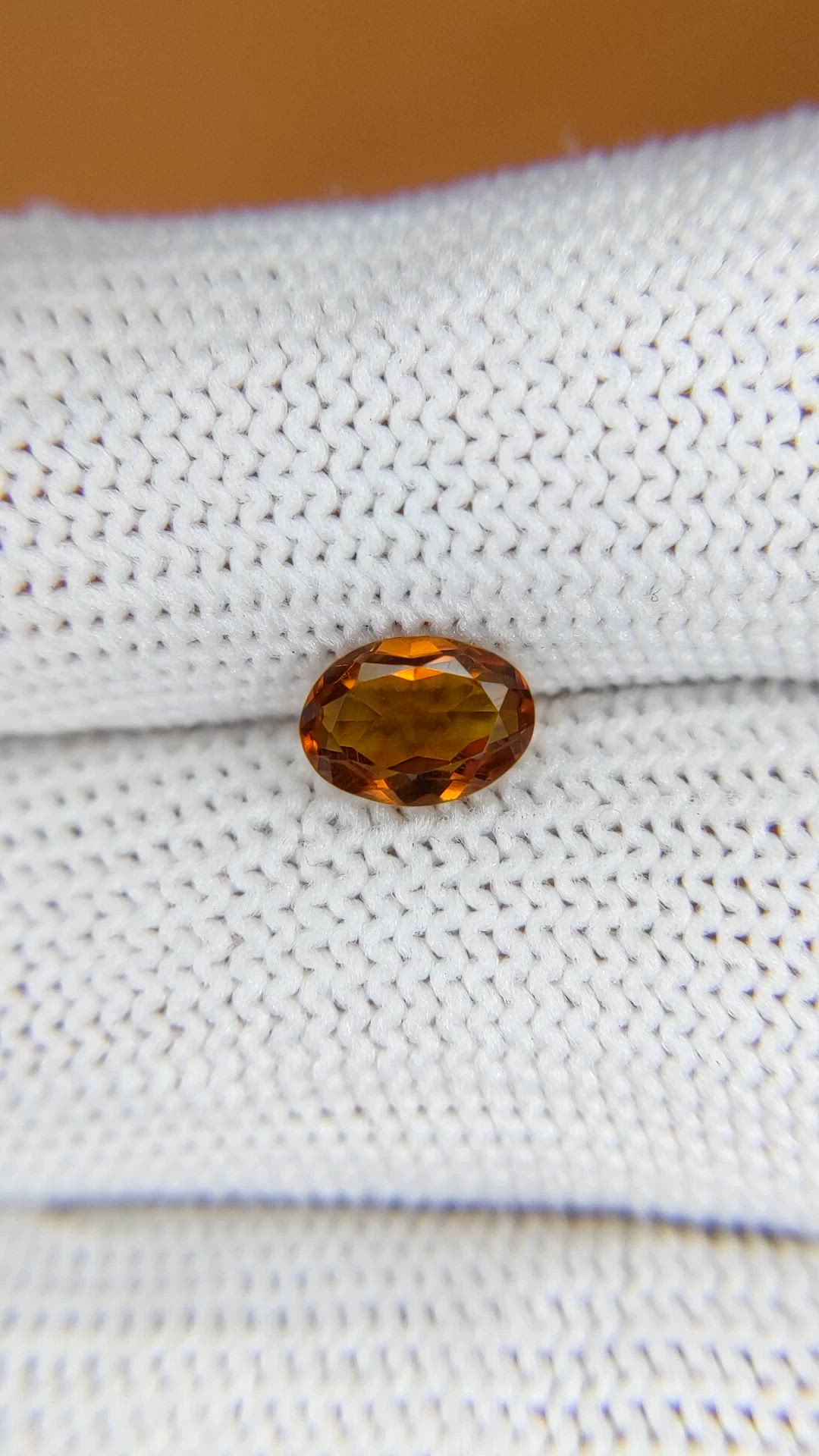 0.79 Ct. Brownish Orange Madeira Citrine from Brazil Size Video