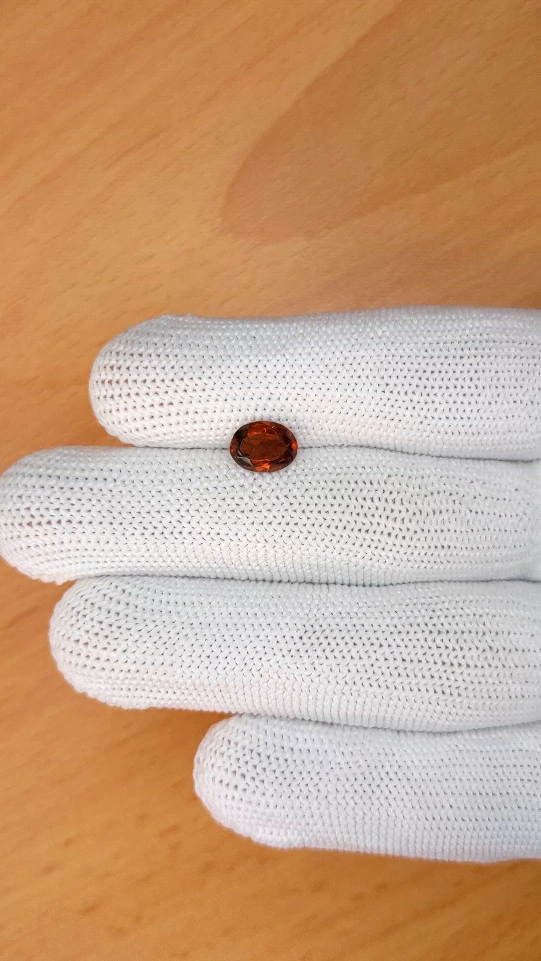 1.08 Ct. Brownish Orange Madeira Citrine from Brazil Size Video