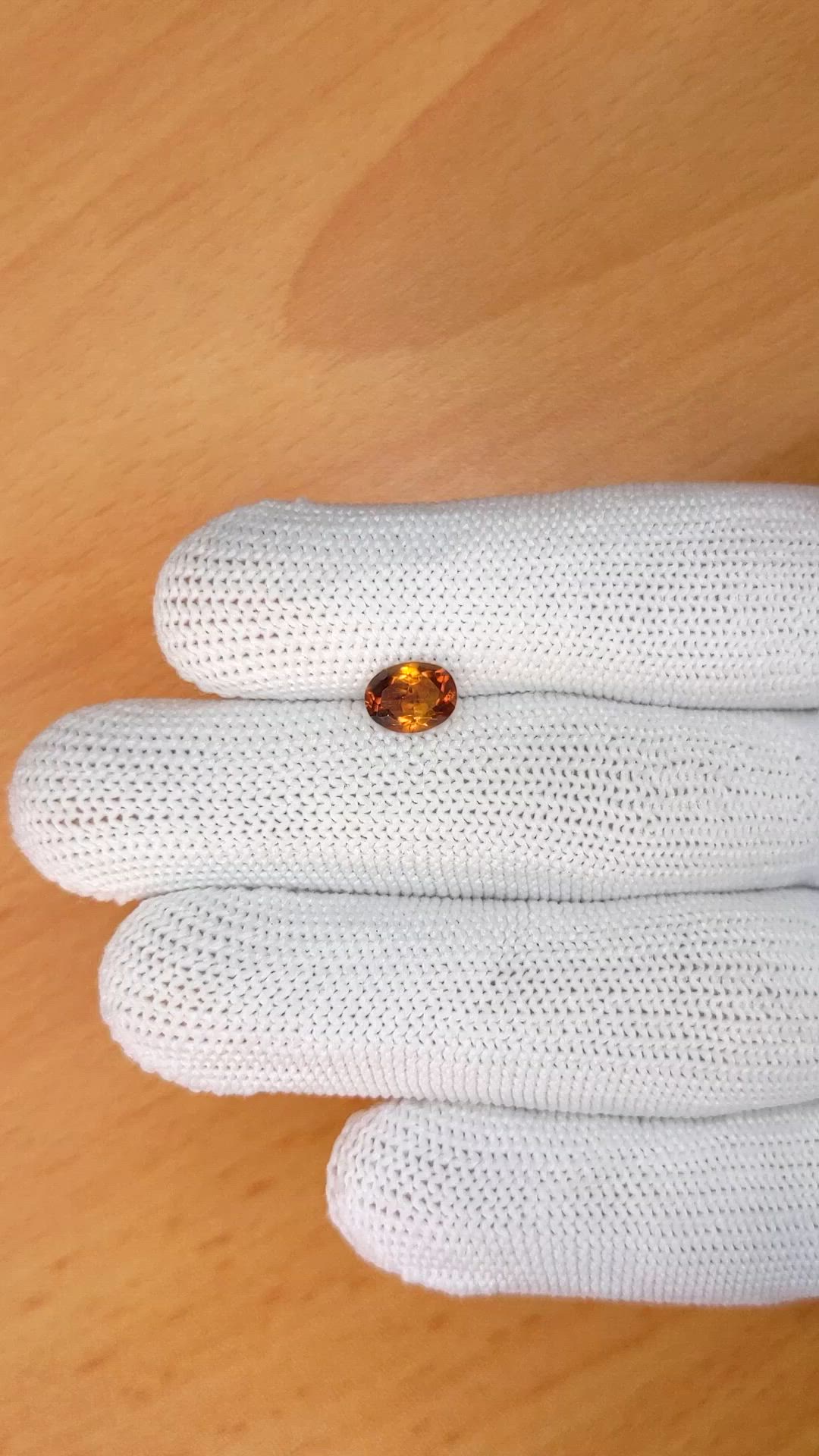 0.88 Ct. Brownish Orange Madeira Citrine from Brazil Size Video
