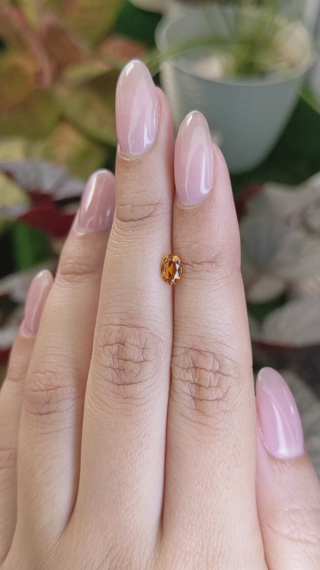 0.40 Ct. Yellowish Orange Madeira Citrine from Brazil Size Video