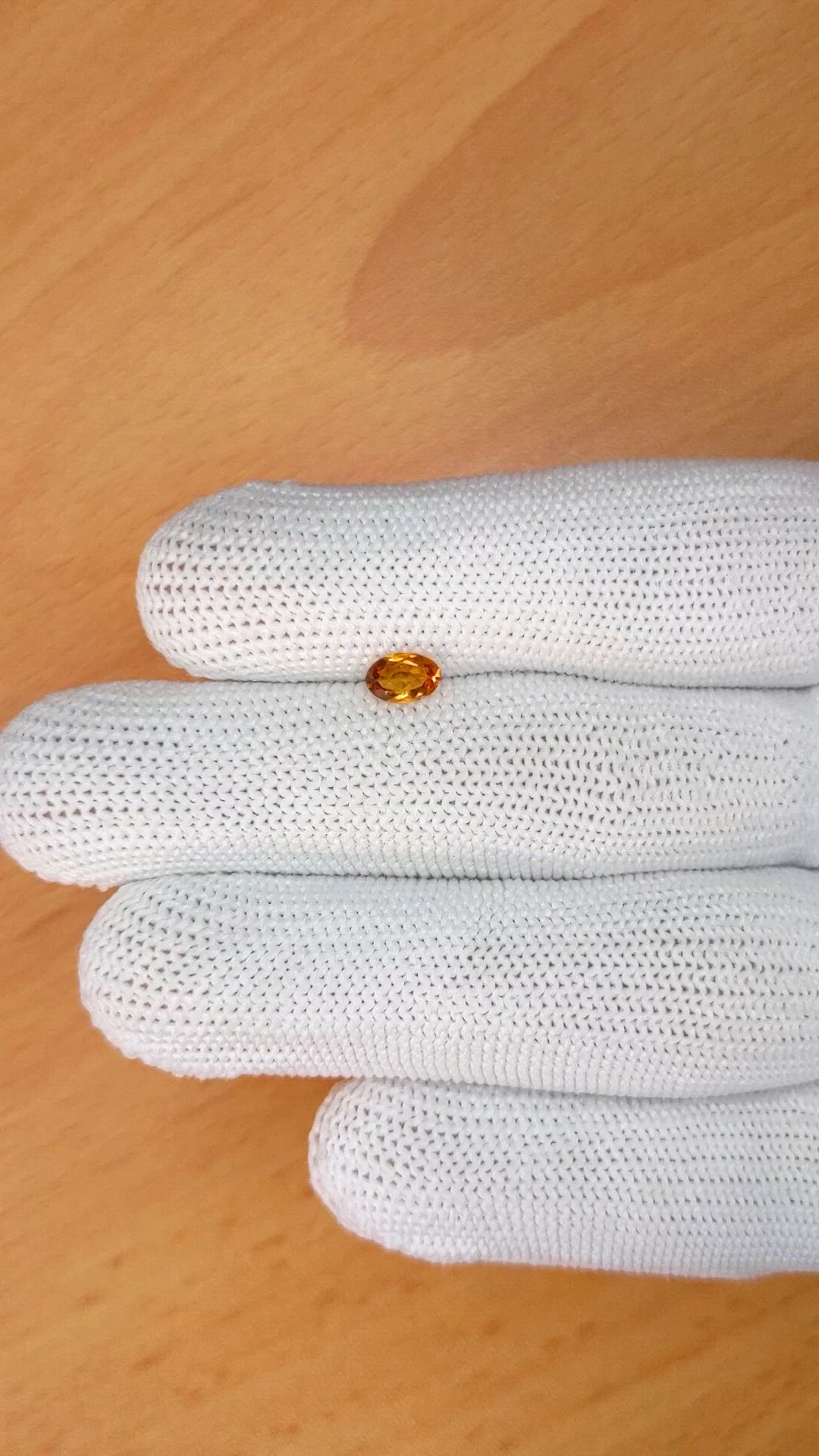 0.40 Ct. Yellowish Orange Madeira Citrine from Brazil Size Video