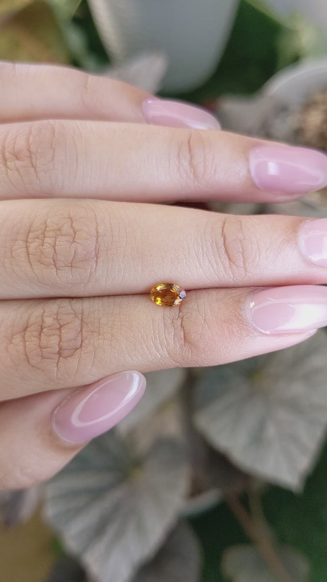 0.40 Ct. Yellowish Orange Madeira Citrine from Brazil Size Video