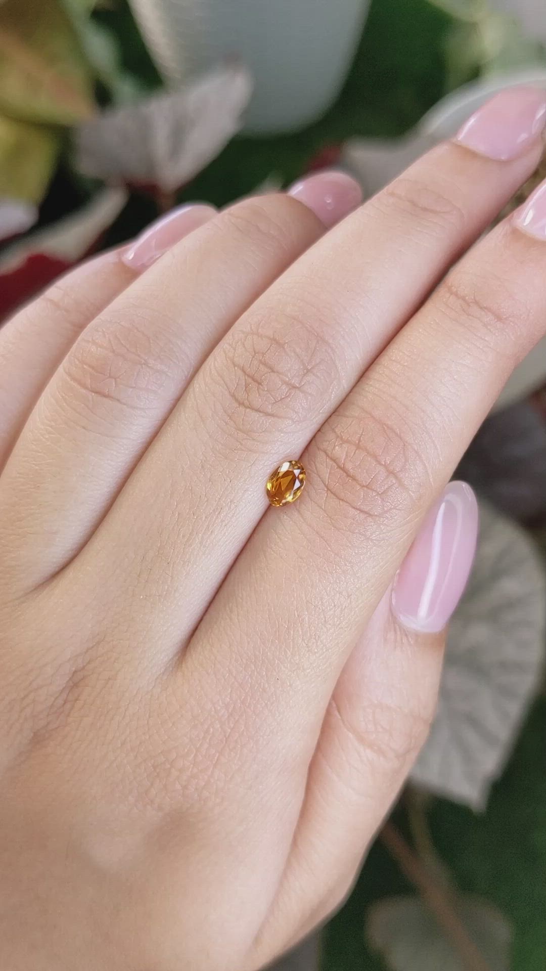 0.40 Ct. Yellowish Orange Madeira Citrine from Brazil Size Video