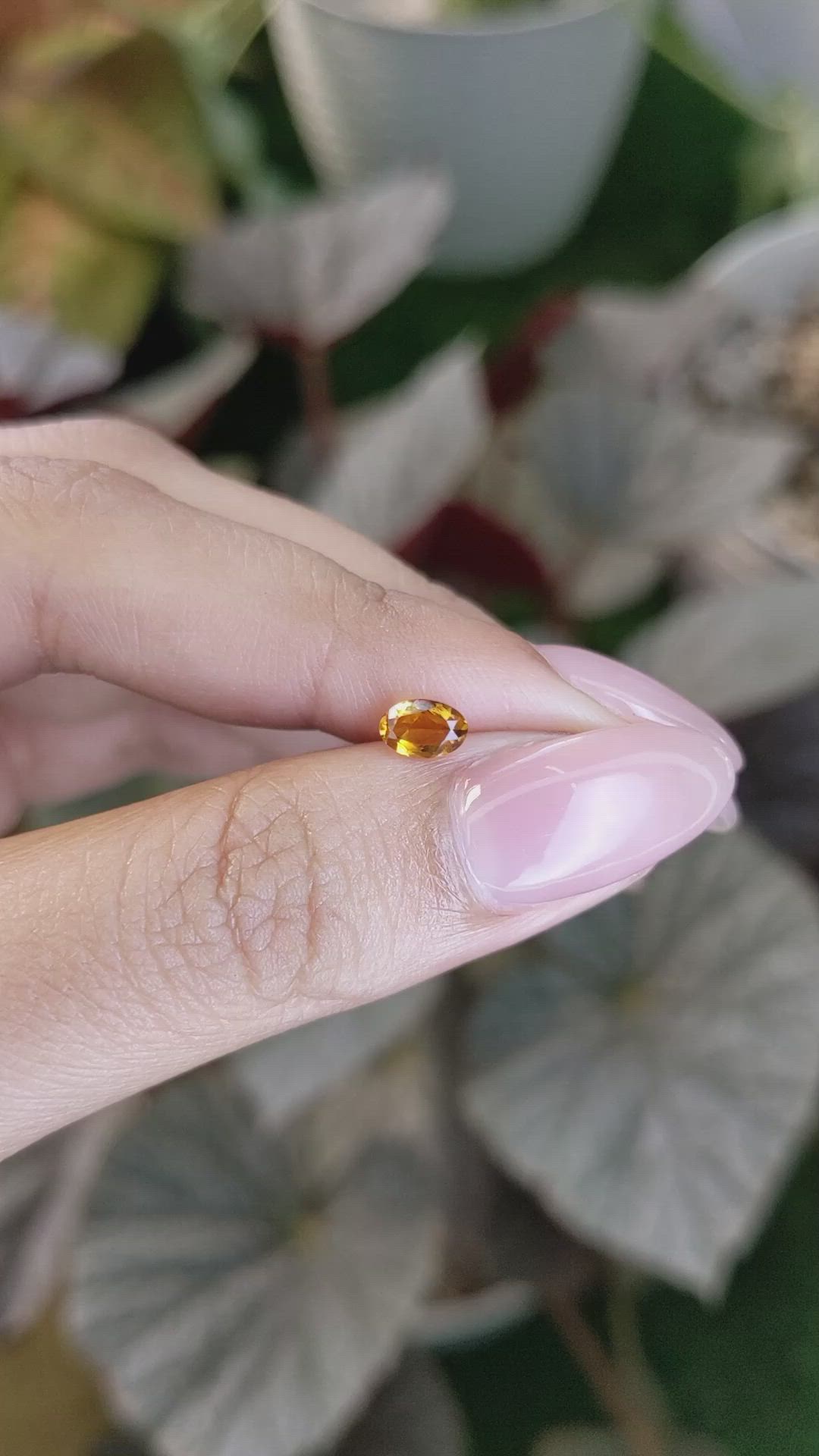 0.40 Ct. Yellowish Orange Madeira Citrine from Brazil Size Video