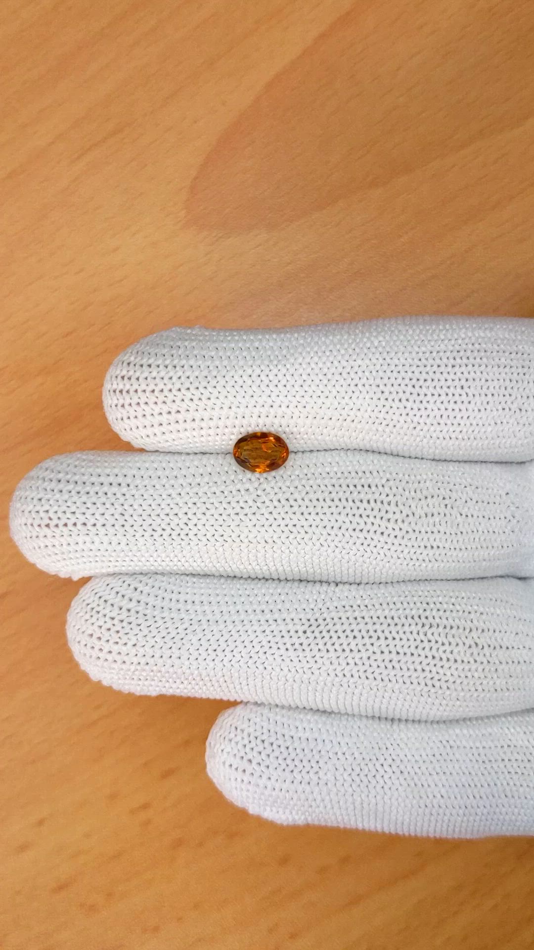 0.72 Ct. Brownish Orange Madeira Citrine from Brazil Size Video