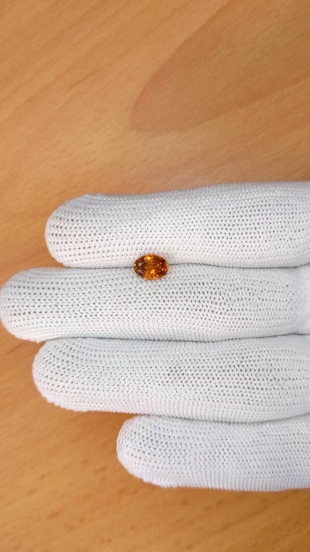 1.03 Ct. Madeira (Reddish Orange) Citrine from Brazil Size Video