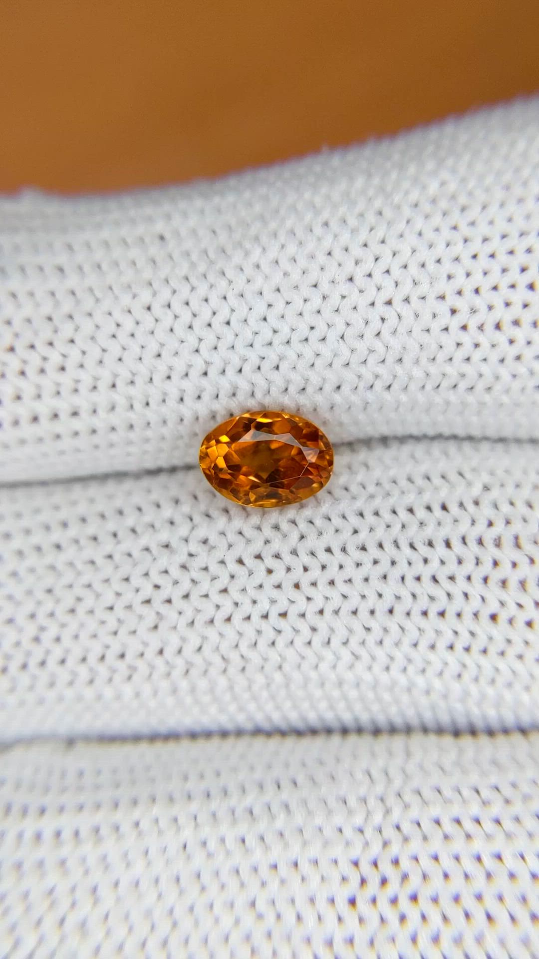 1.03 Ct. Madeira (Reddish Orange) Citrine from Brazil Size Video