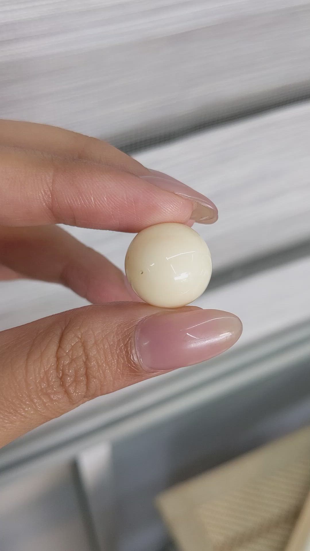 20.84 Ct. Salmon and White Cabochon Coral from Italy Size Video