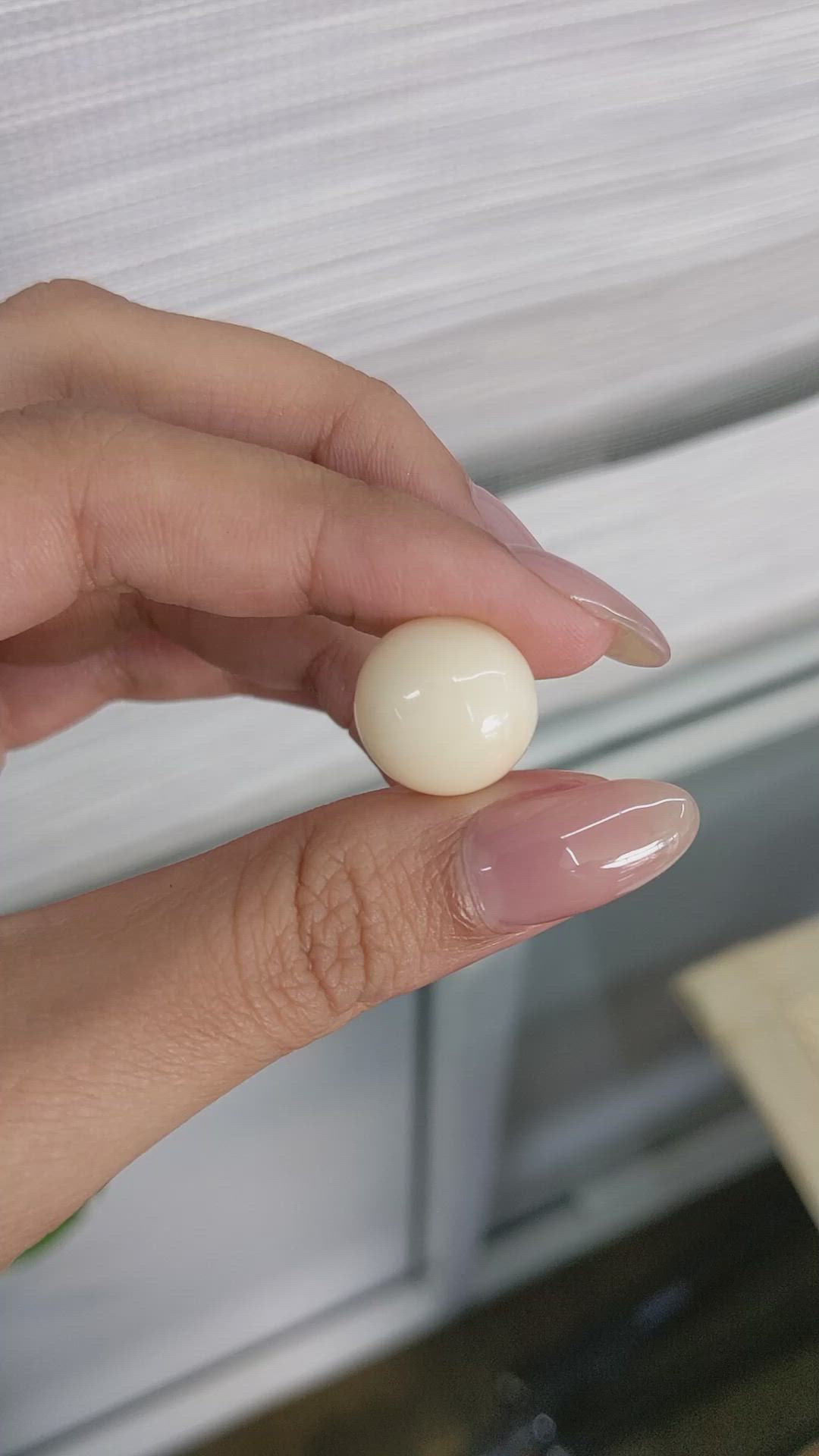 10.98 Ct. Salmon and White Cabochon Coral from Italy Size Video