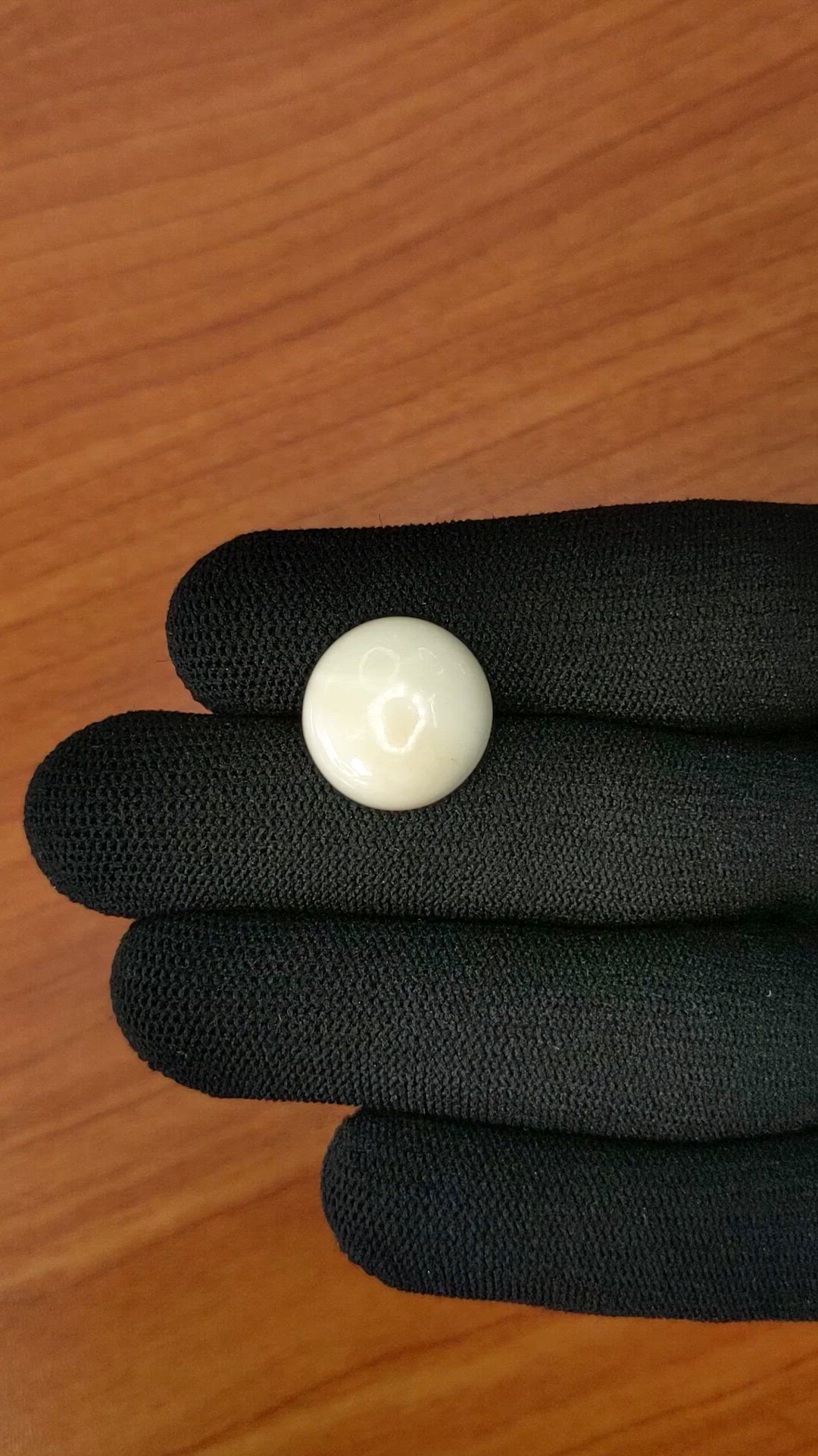 9.88 Ct. Salmon and White Cabochon Coral from Italy Size Video