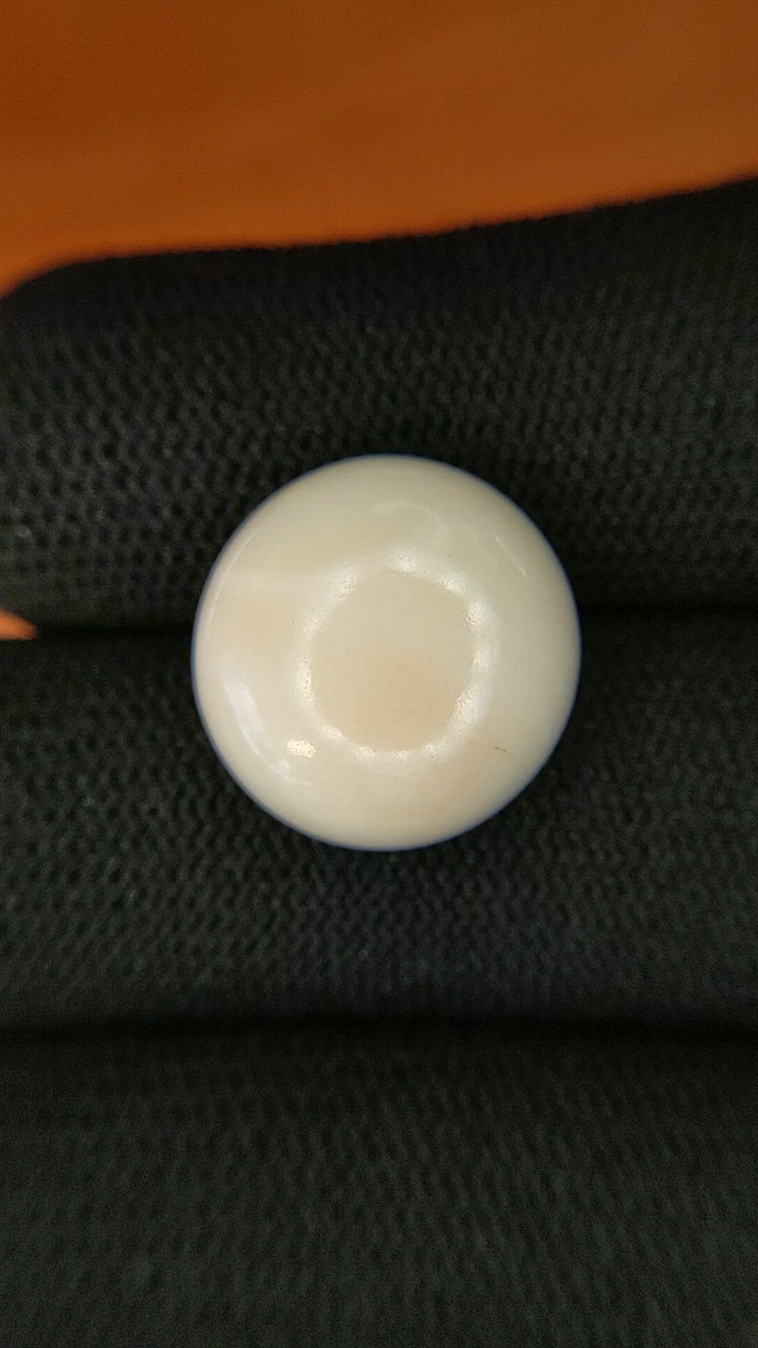 9.88 Ct. Salmon and White Cabochon Coral from Italy Size Video