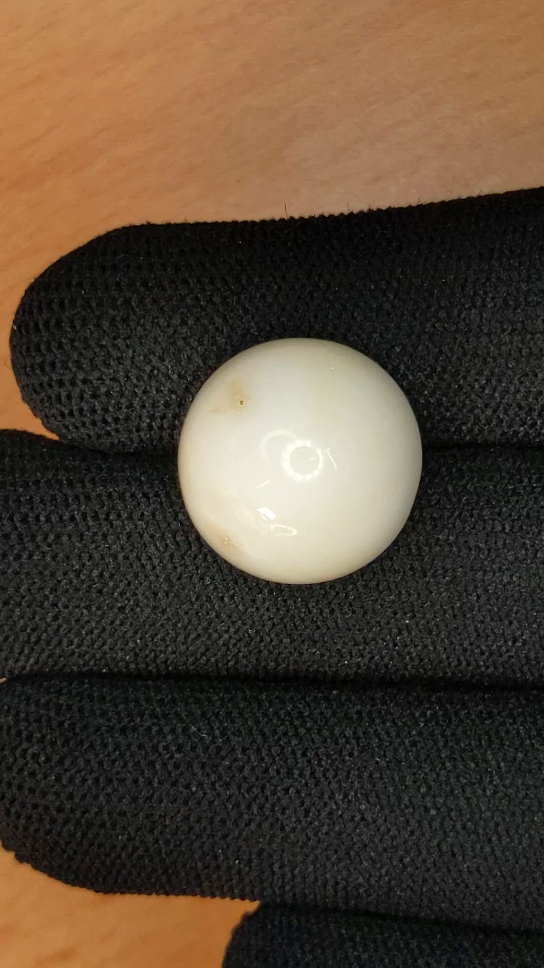 16.65 Ct. Salmon and White Cabochon Coral from Italy Size Video