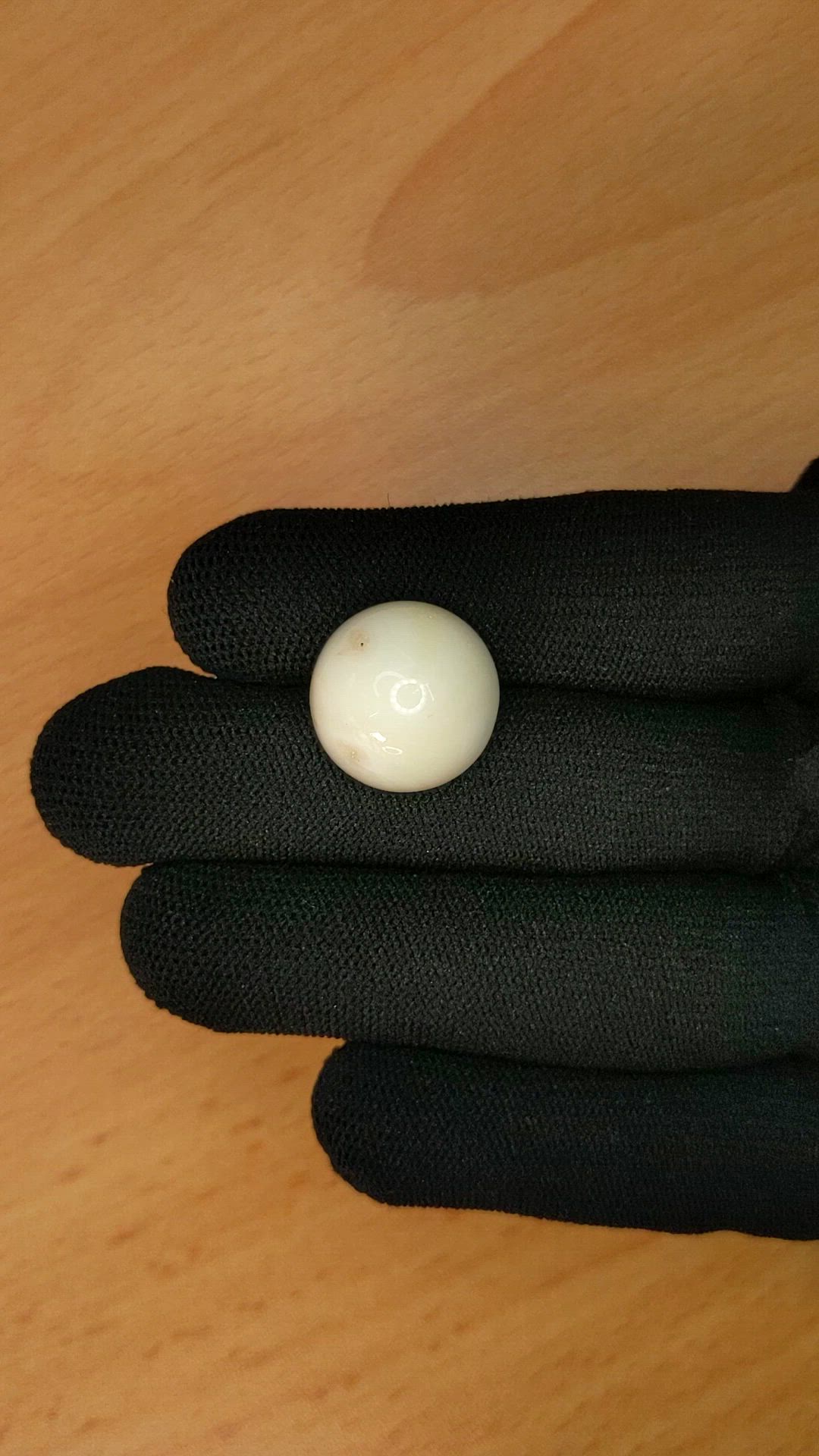 16.65 Ct. Salmon and White Cabochon Coral from Italy Size Video
