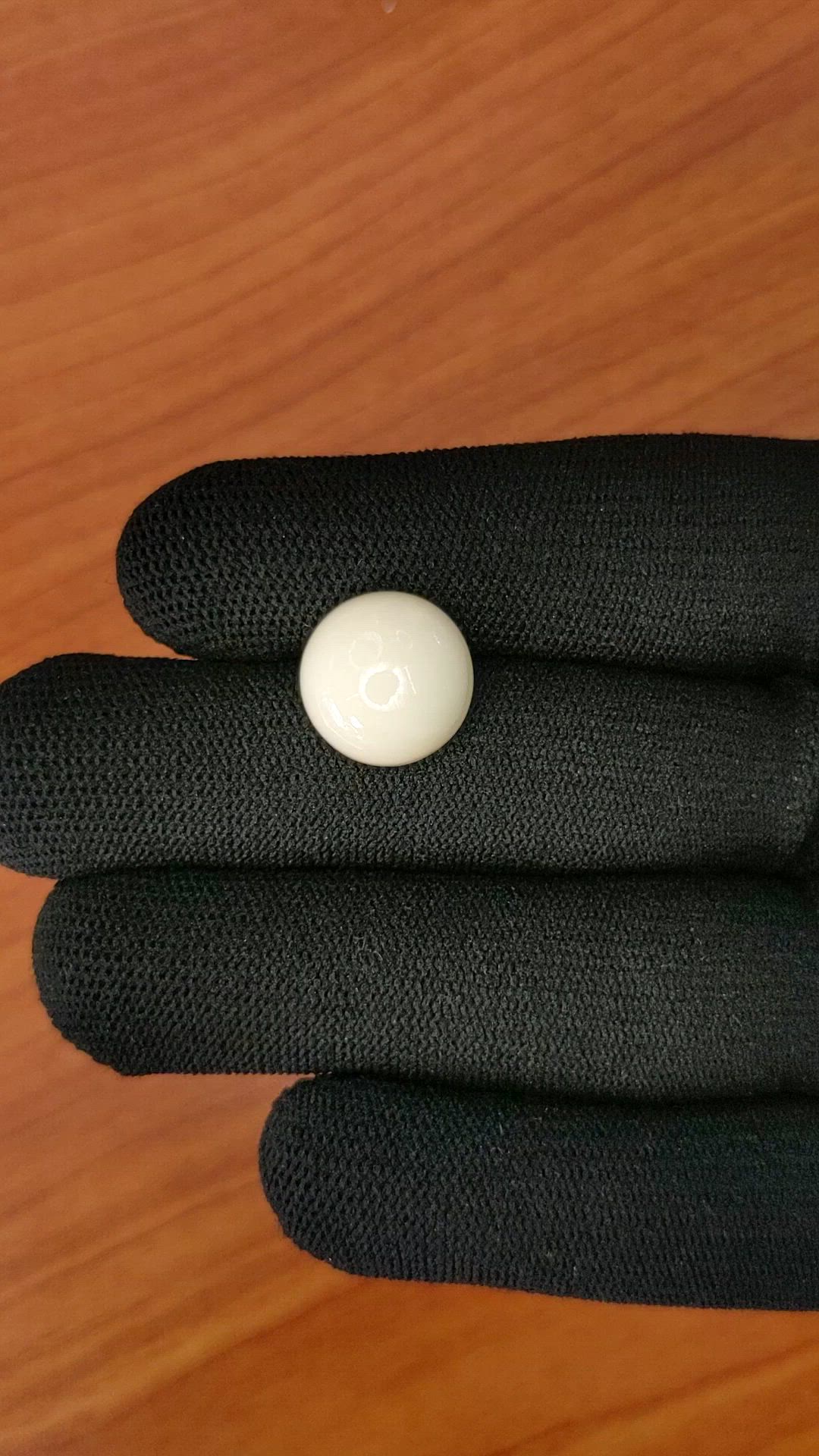 8.41 Ct. Salmon and White Cabochon Coral from Italy Size Video
