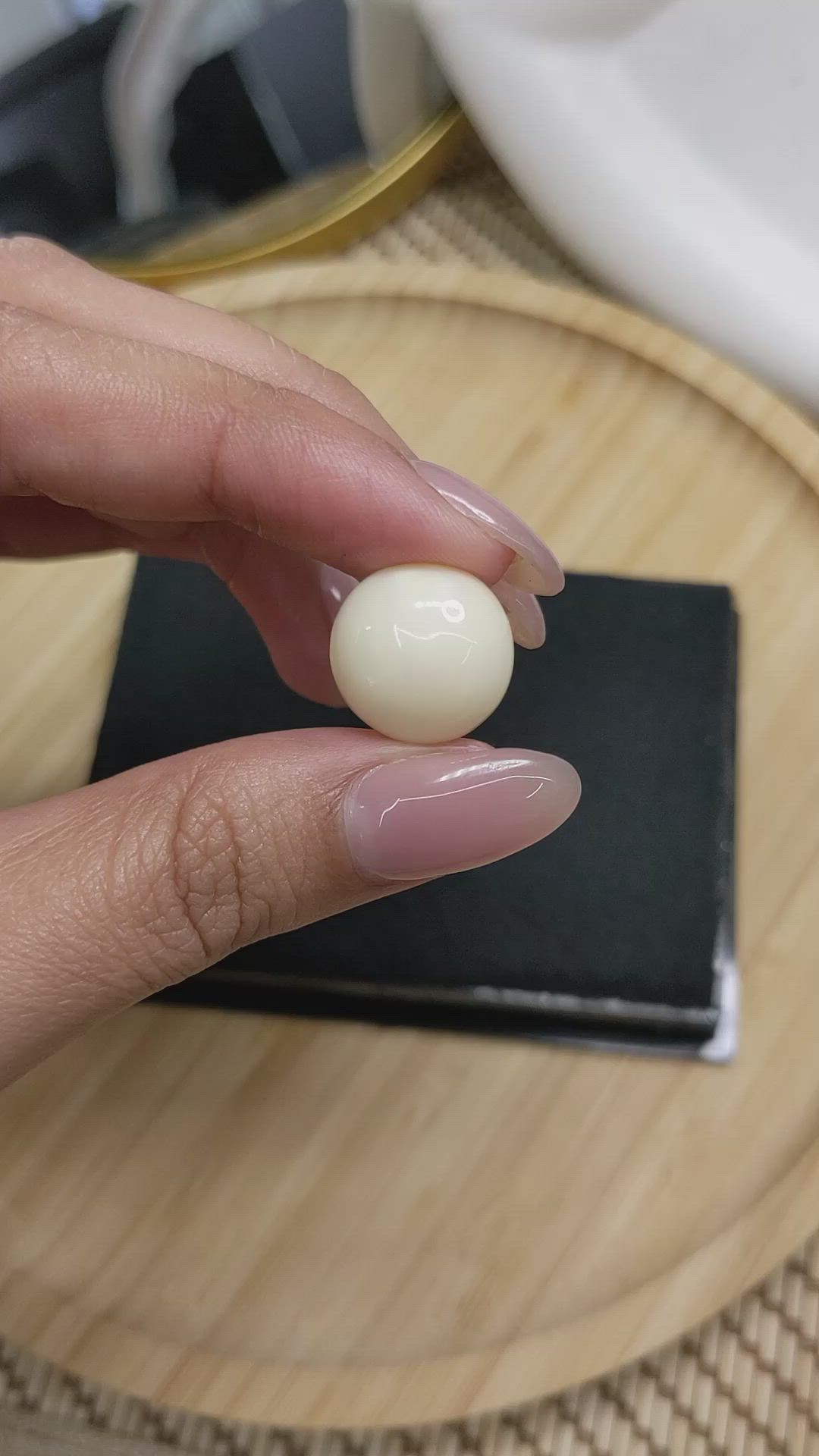 10.63 Ct. Salmon and White Cabochon Coral from Italy Size Video