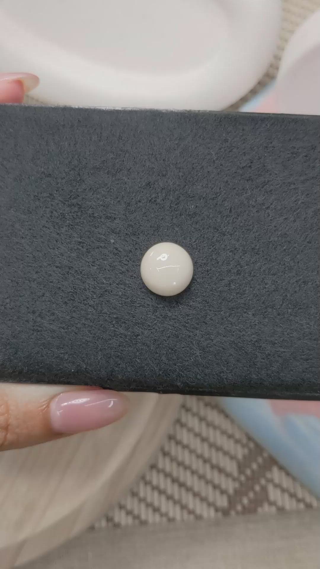 8.07 Ct. Salmon and White Cabochon Coral from Italy Size Video